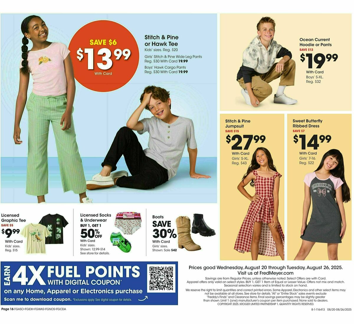 Fred Meyer Home & Apparel Weekly Ad from August 20