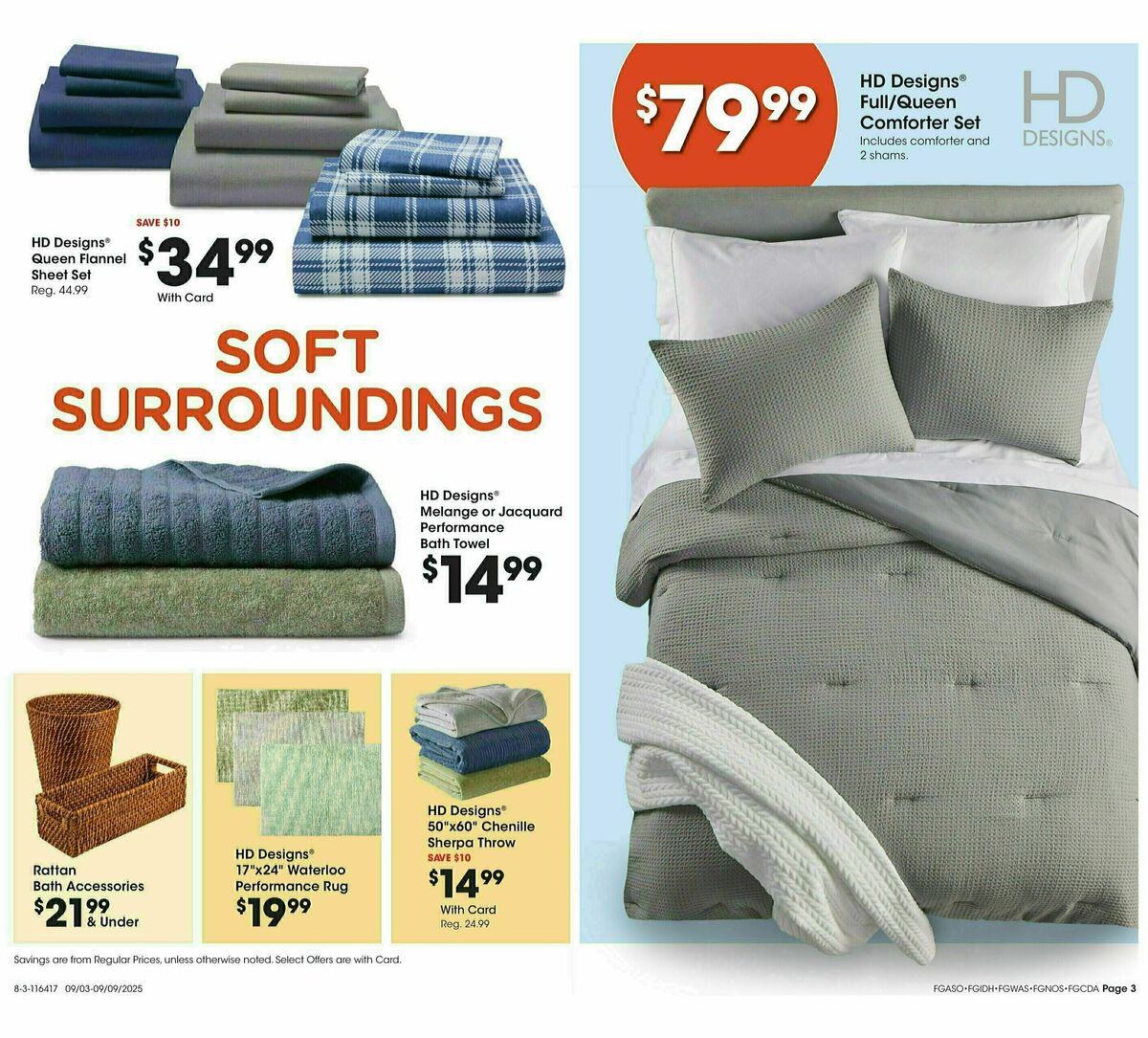Fred Meyer Home & Apparel Weekly Ad from September 3