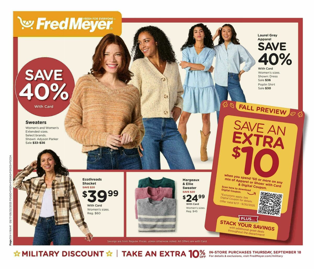 Fred Meyer Home & Apparel Weekly Ad from September 17