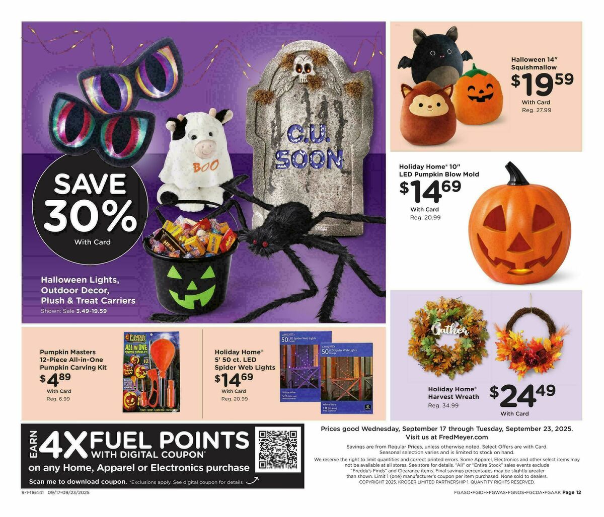 Fred Meyer Home & Apparel Weekly Ad from September 17