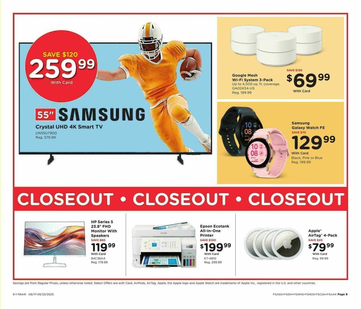 Fred Meyer Home & Apparel Weekly Ad from September 17