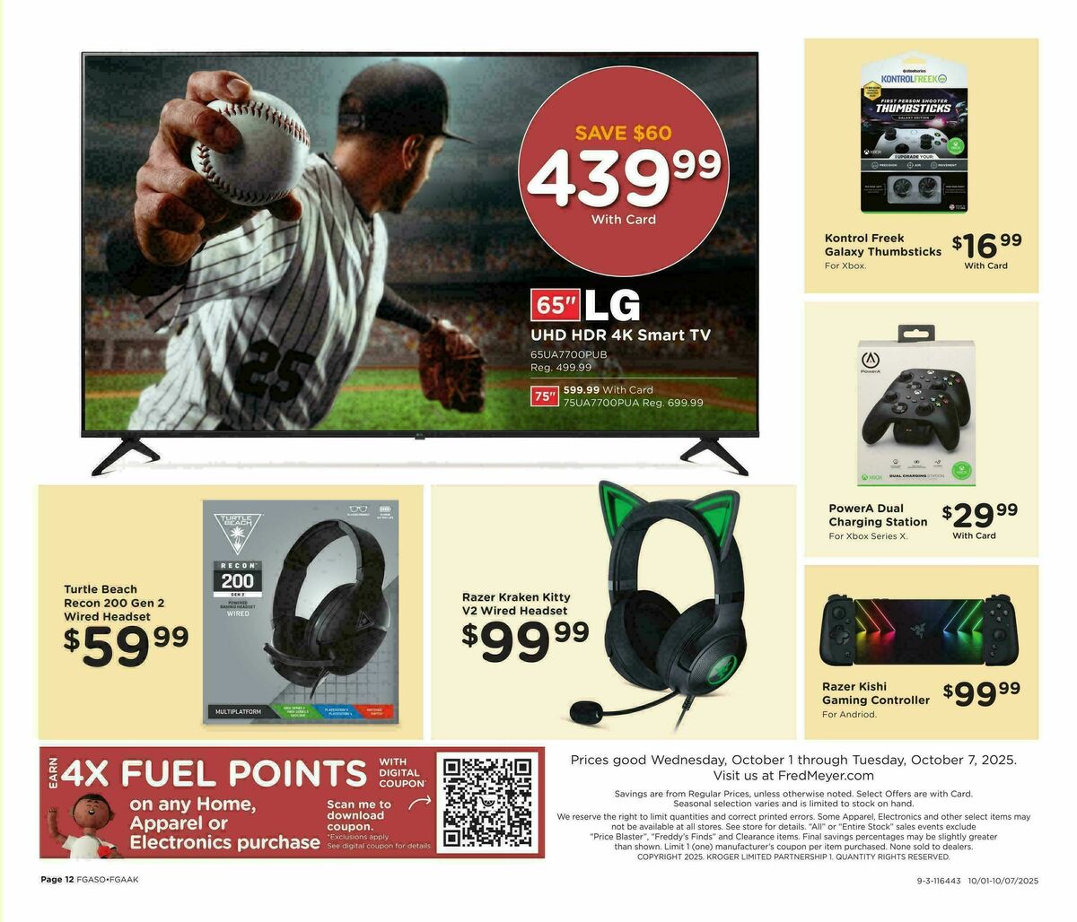Fred Meyer Home & Apparel Weekly Ad from October 1