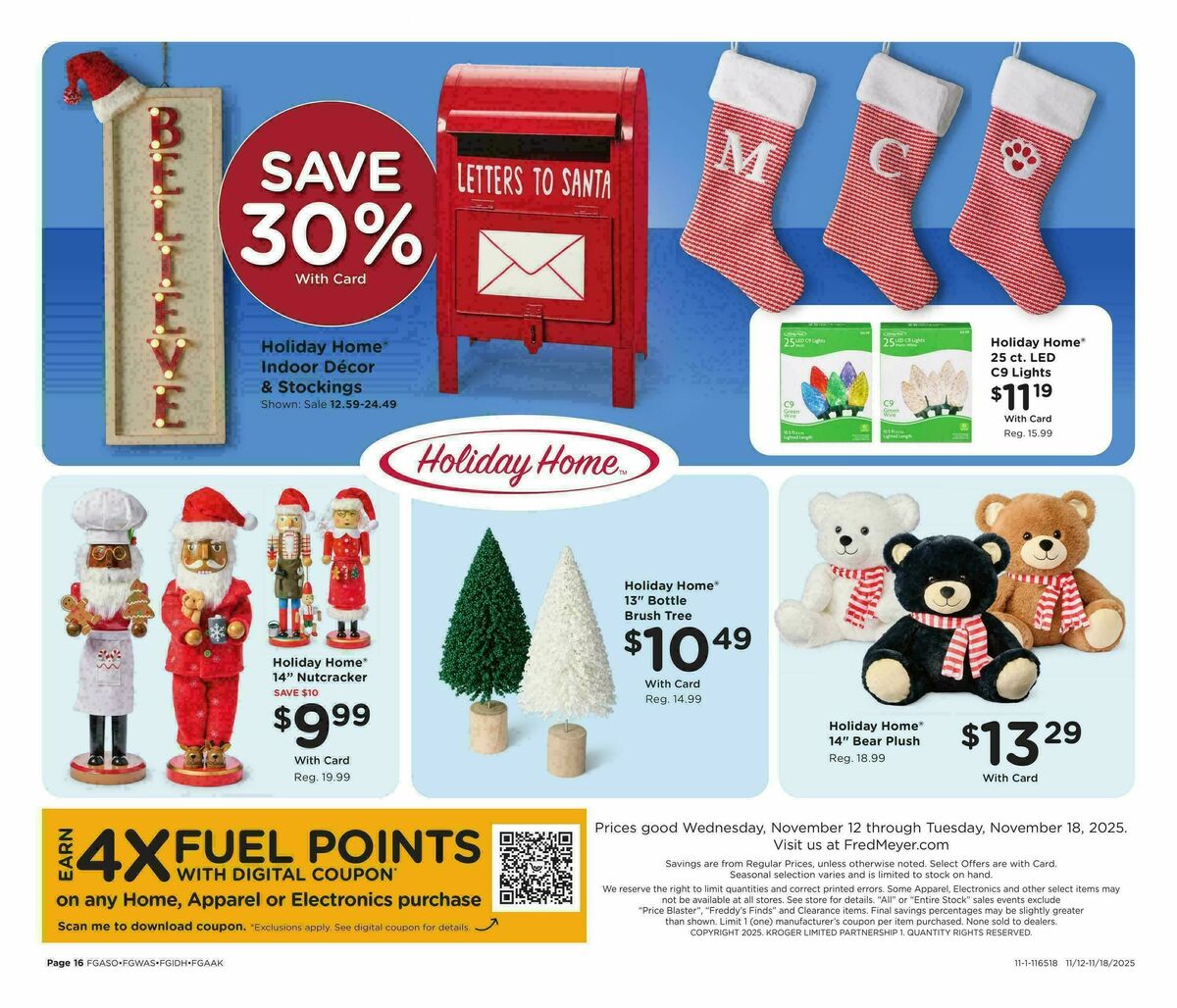 Fred Meyer Home & Apparel Weekly Ad from November 12