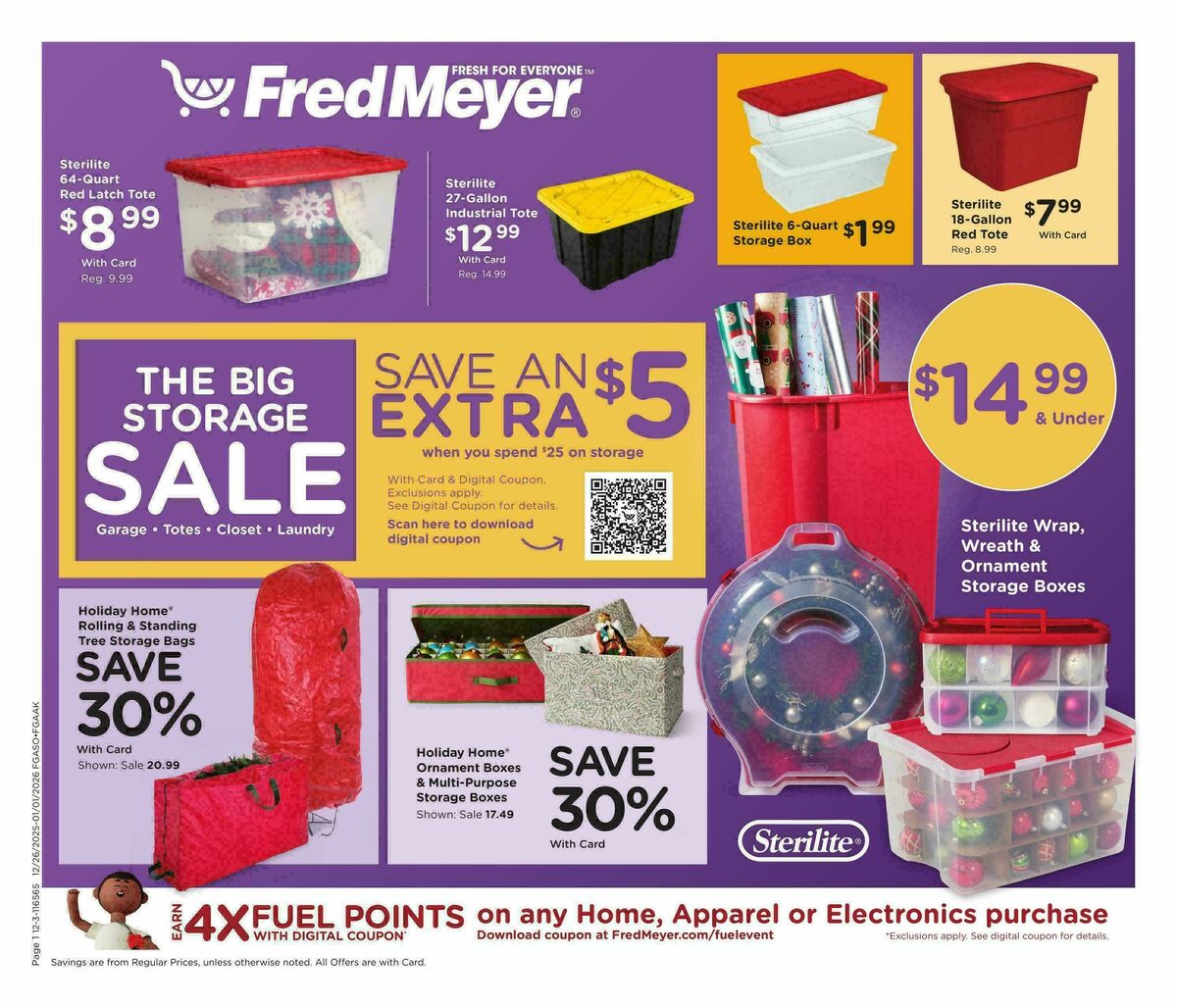 Fred Meyer Home & Apparel Weekly Ad from December 26