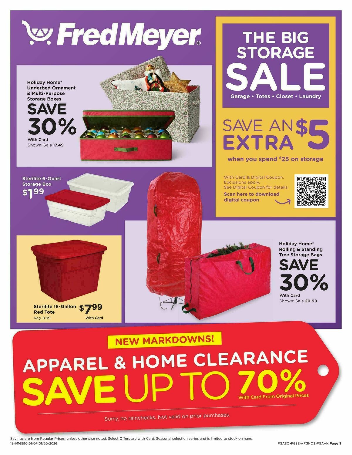 Fred Meyer Home & Apparel Weekly Ad from January 7