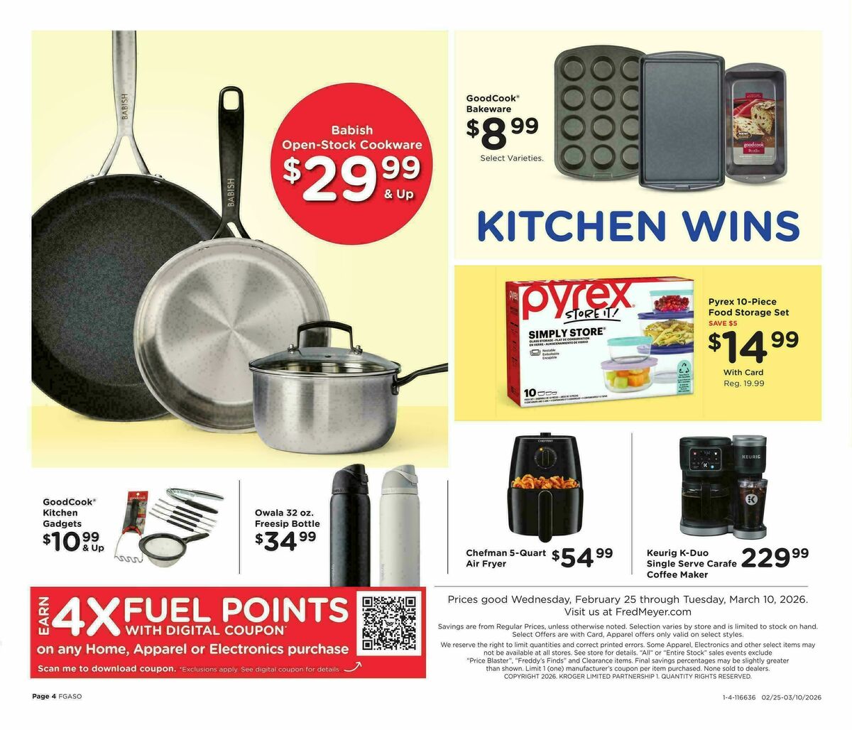 Fred Meyer Home & Apparel Weekly Ad from February 25