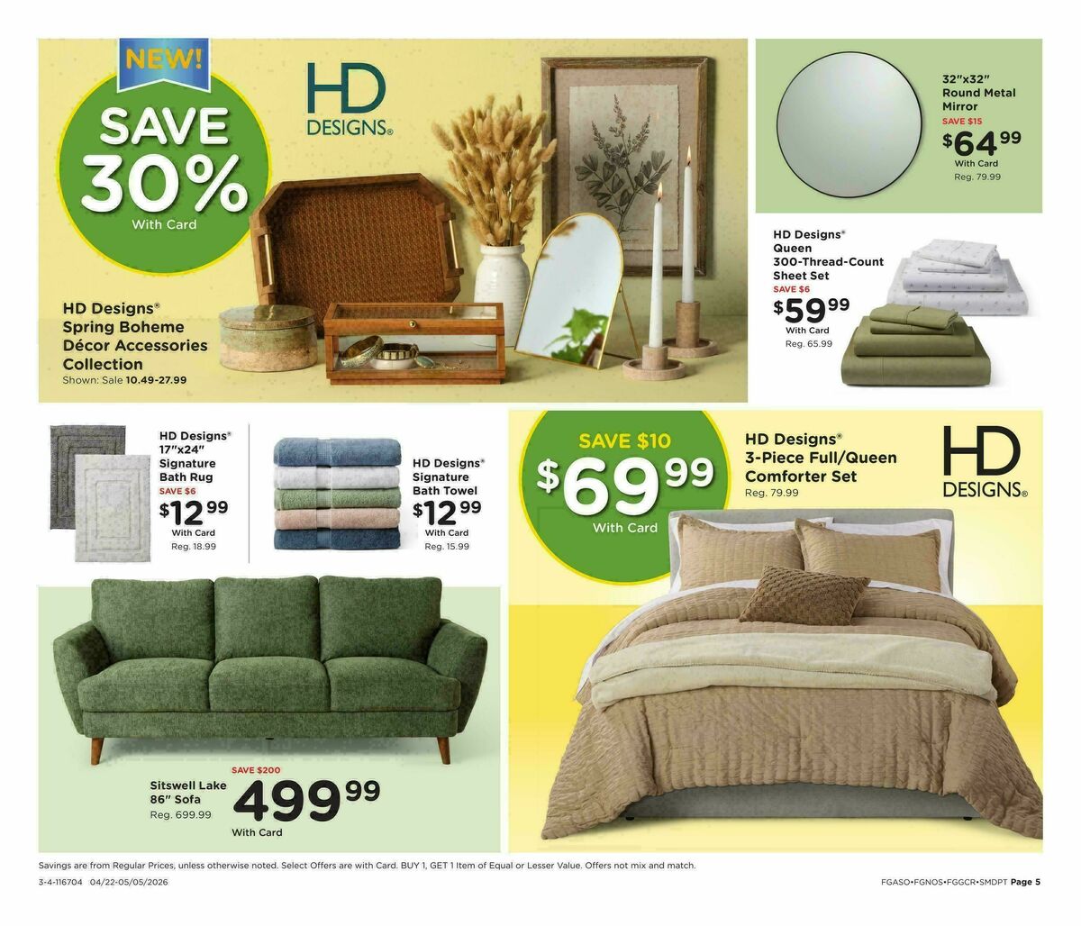 Fred Meyer Home & Apparel Weekly Ad from April 22