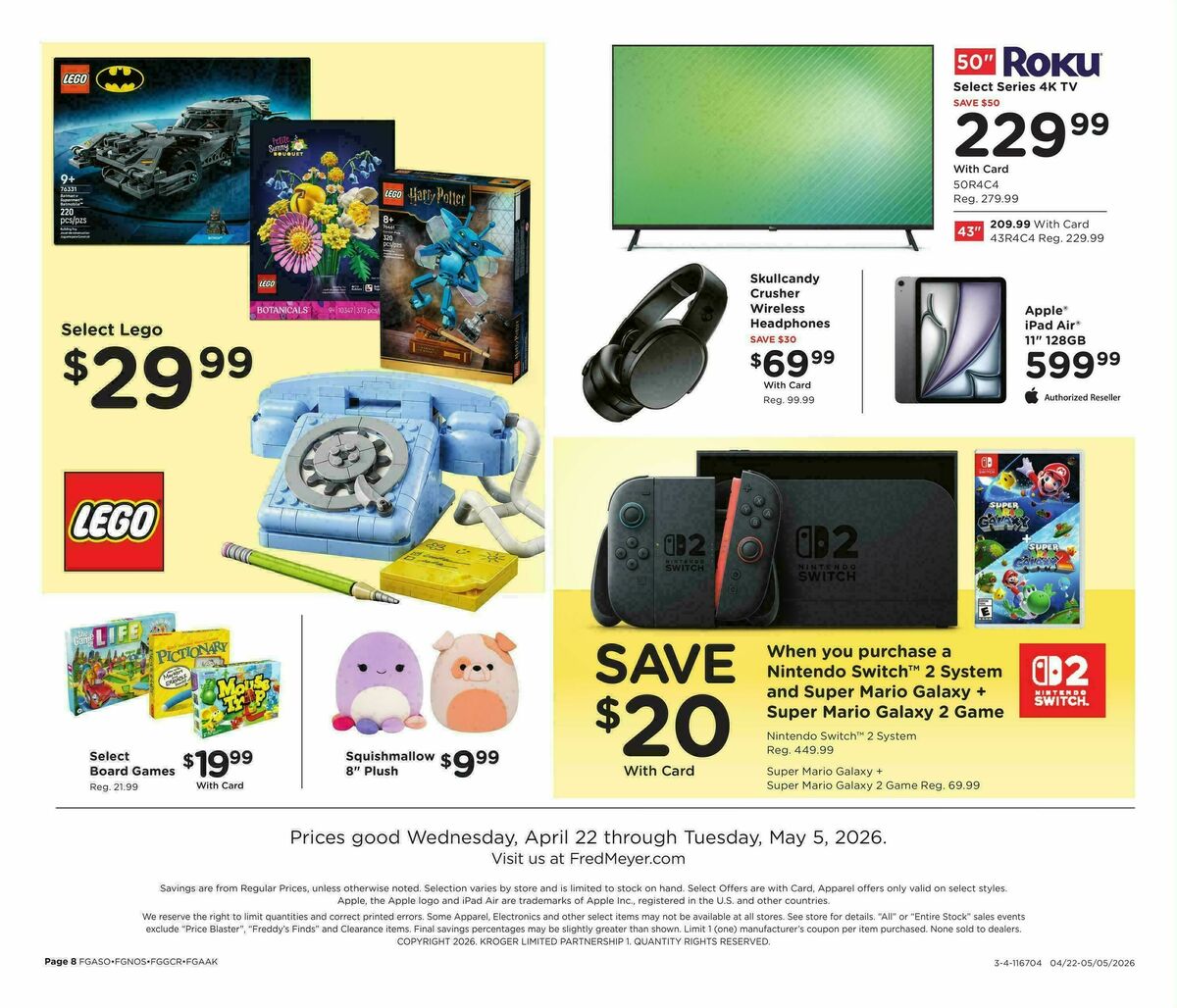 Fred Meyer Home & Apparel Weekly Ad from April 22