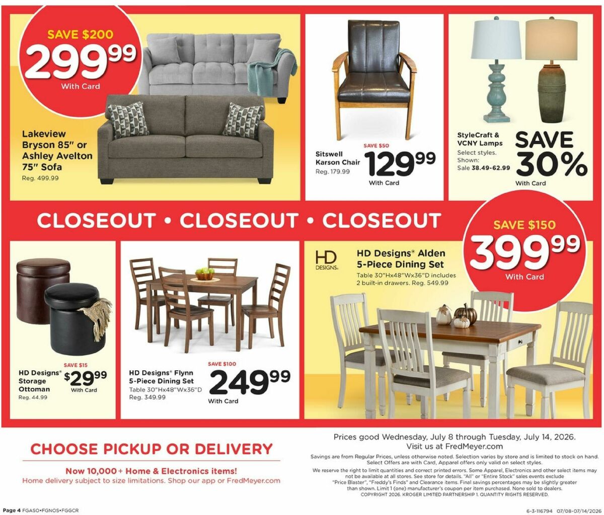 Fred Meyer Home & Apparel Weekly Ad from July 8