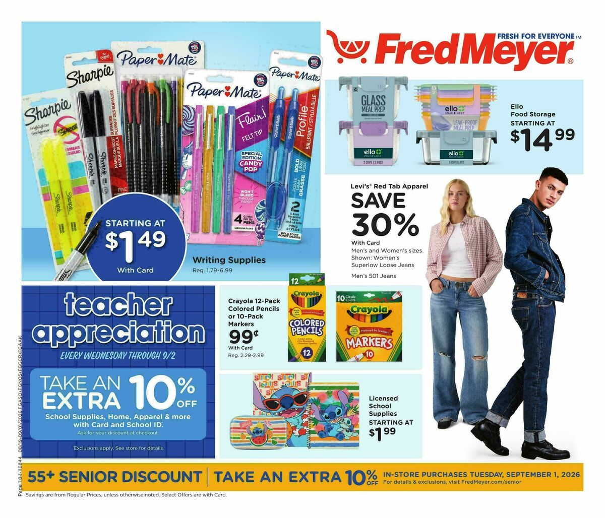Fred Meyer Home & Apparel Weekly Ad from August 19