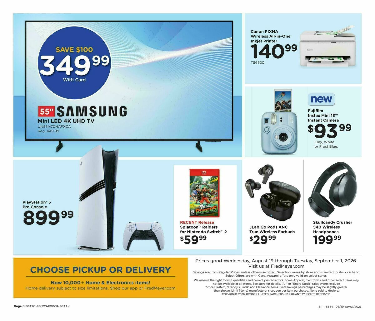 Fred Meyer Home & Apparel Weekly Ad from August 19