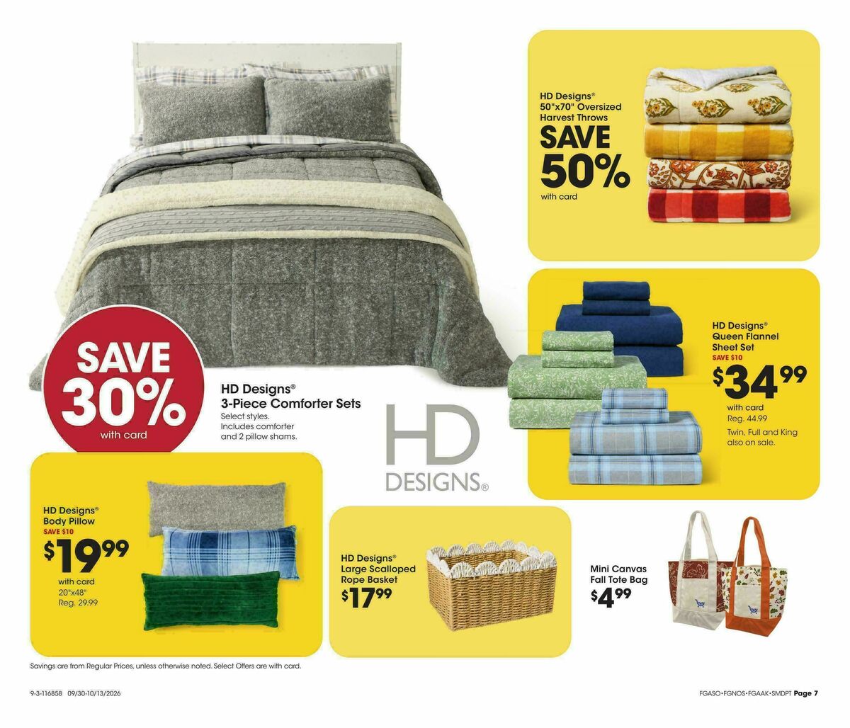 Fred Meyer Home & Apparel Weekly Ad from September 30