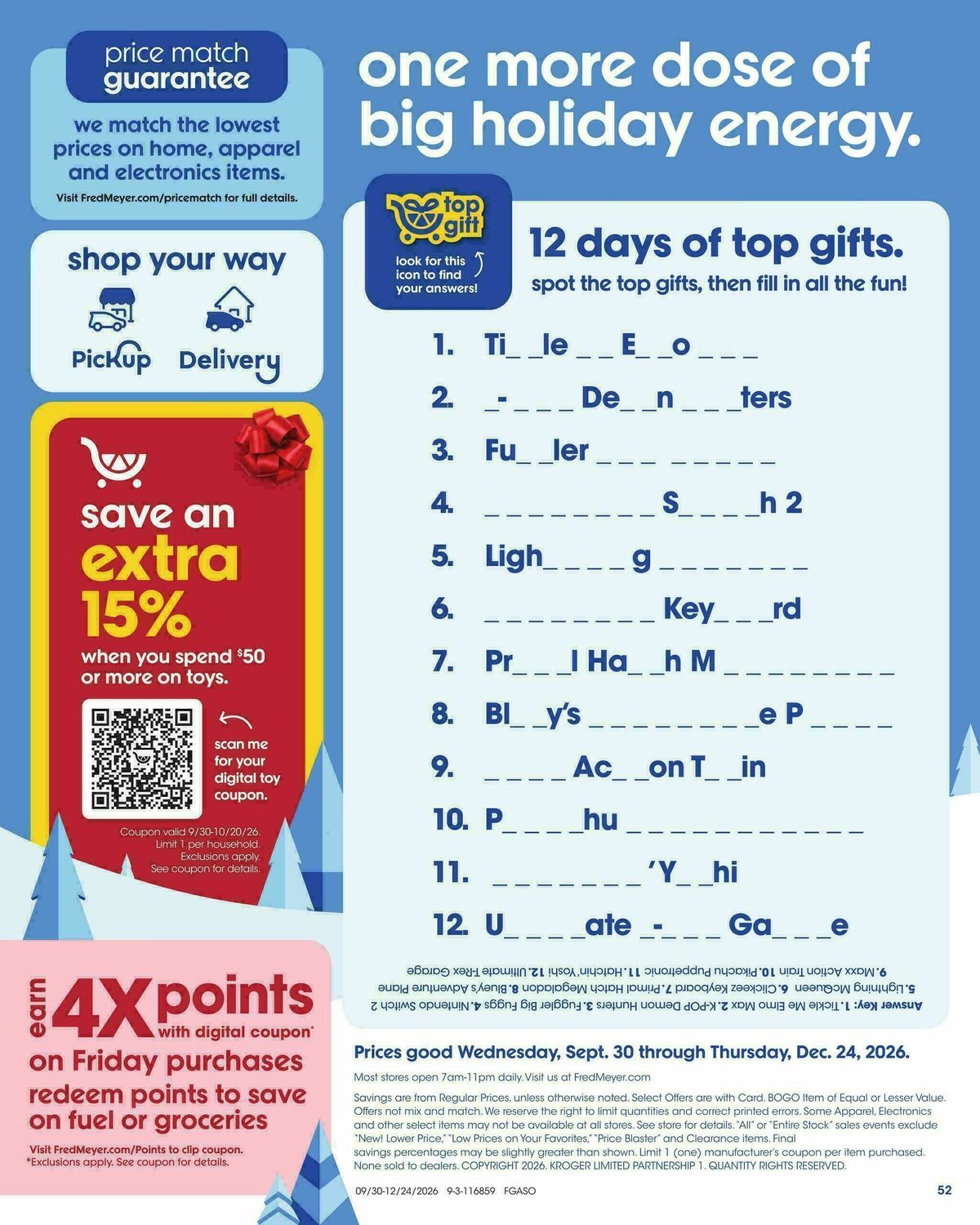 Fred Meyer Toy Book Weekly Ad from September 30