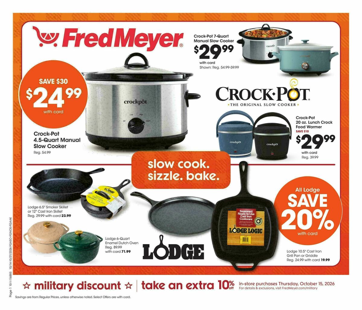Fred Meyer Home & Apparel Weekly Ad from October 14
