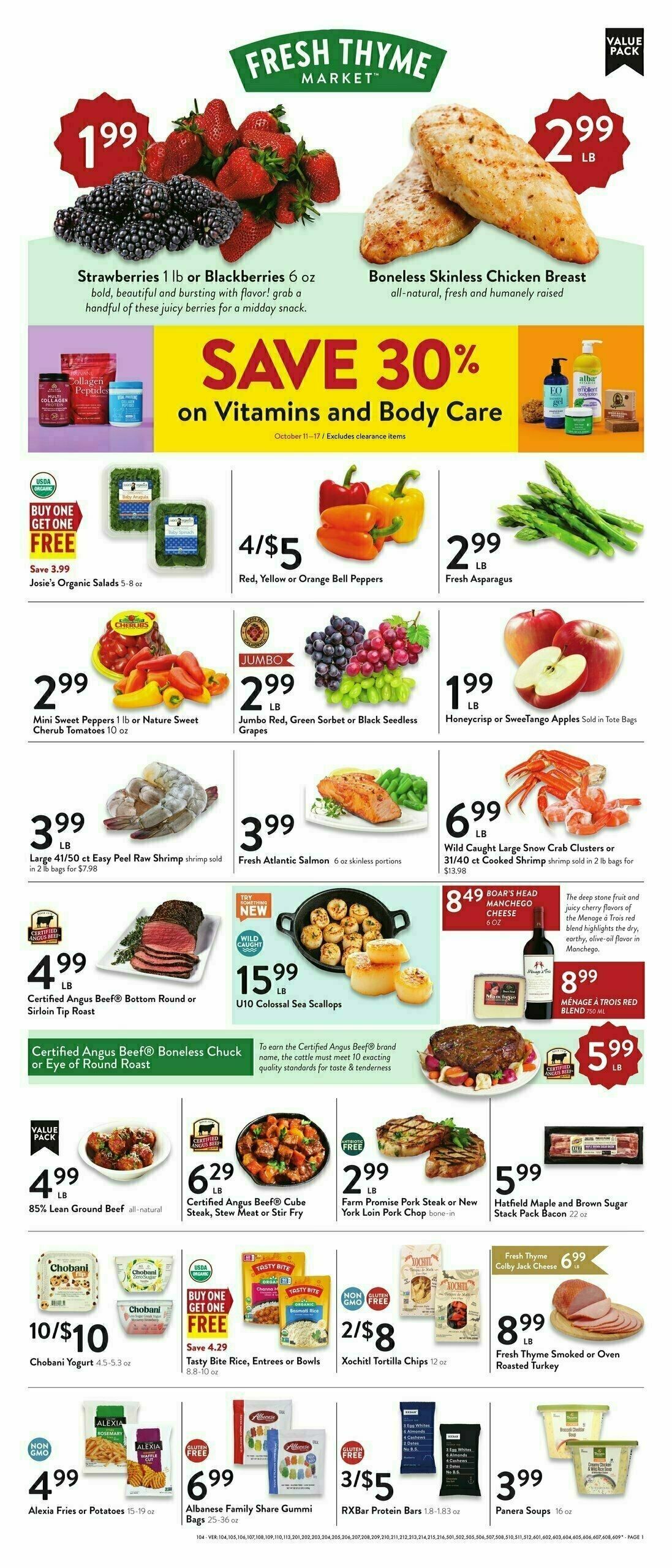 Fresh Thyme Farmers Market Weekly Ad from October 11