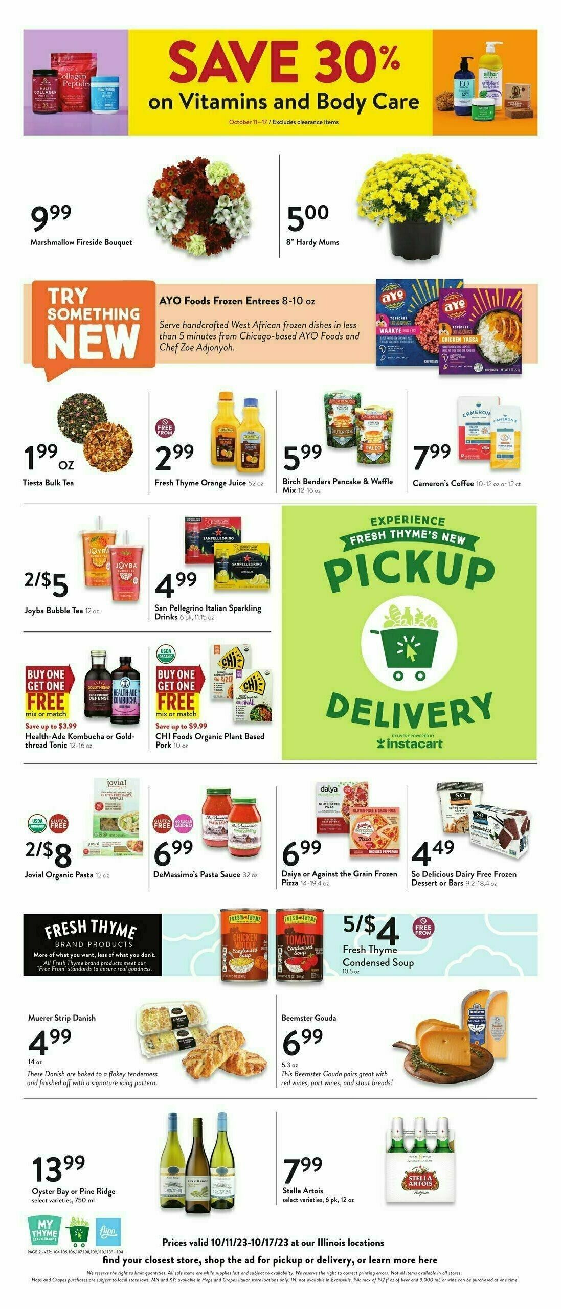 Fresh Thyme Farmers Market Weekly Ad from October 11
