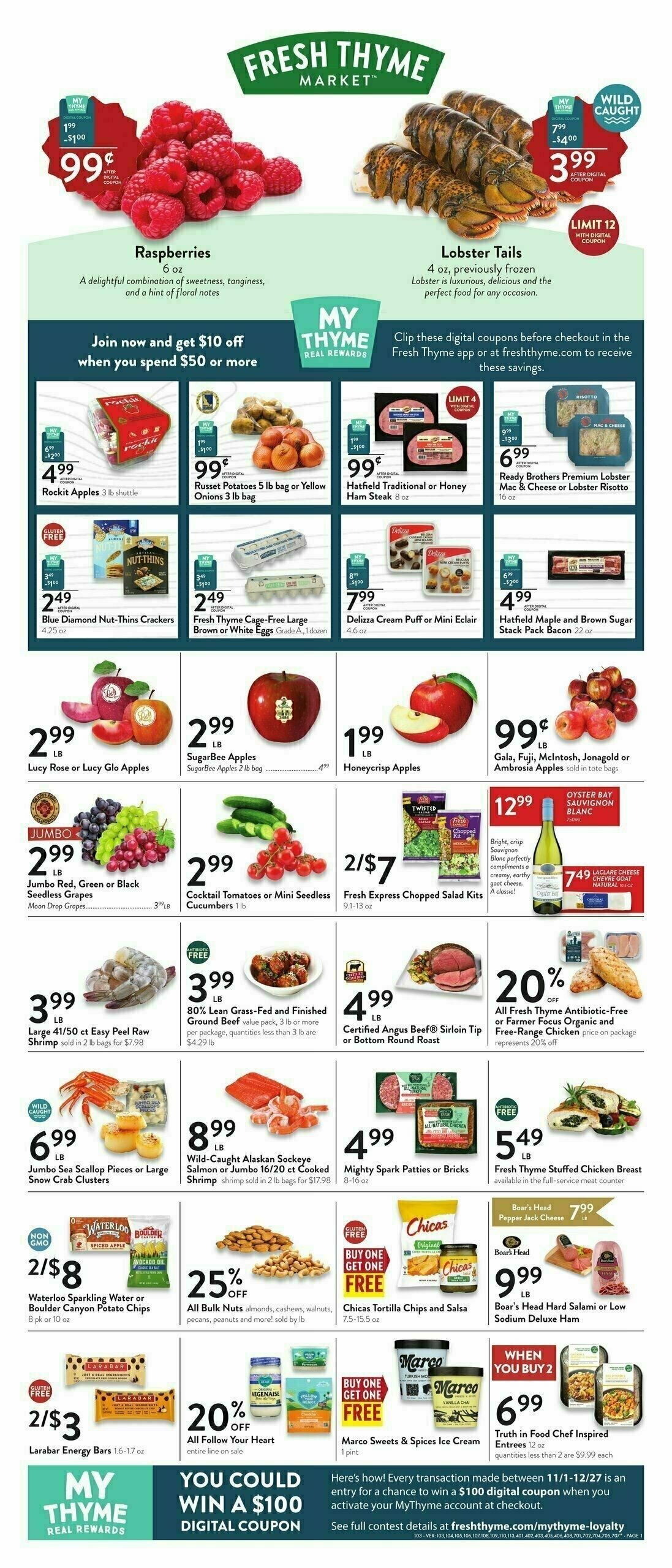 Fresh Thyme Farmers Market Weekly Ad from November 1