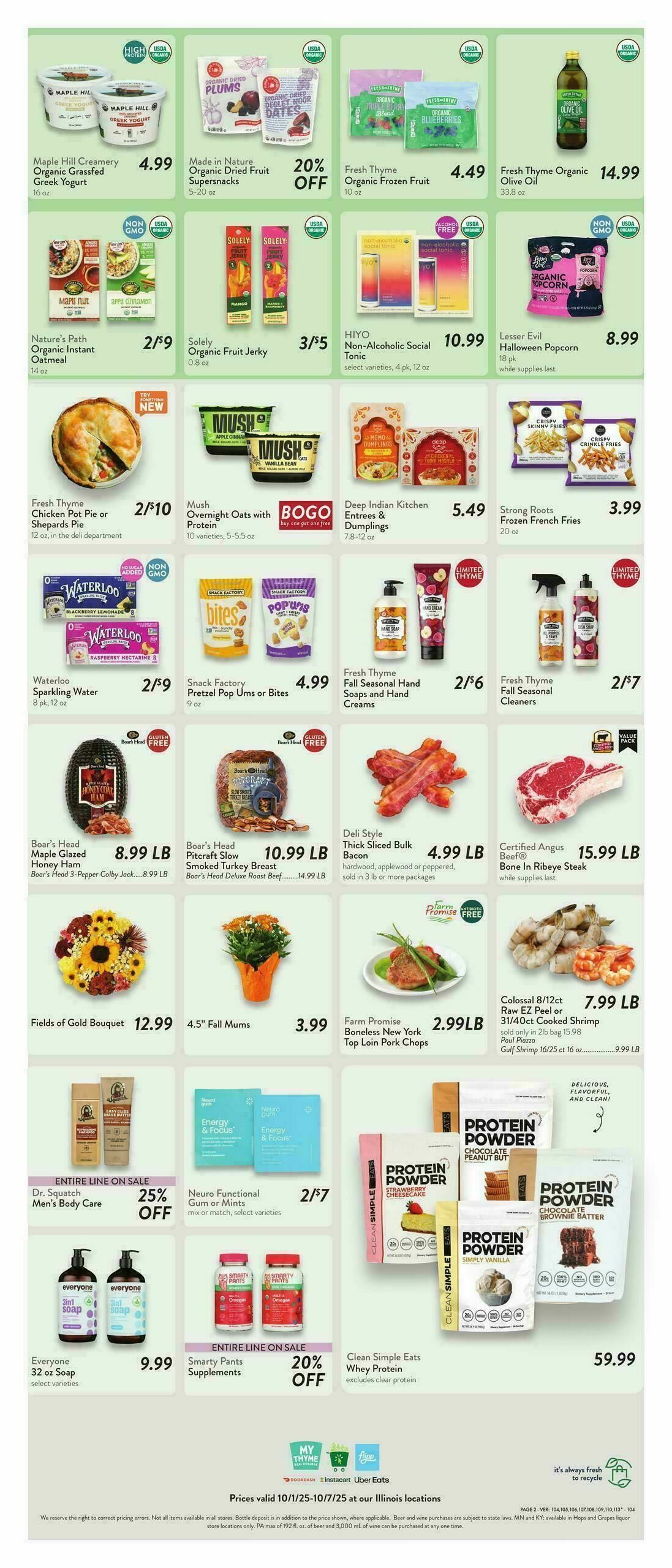 Fresh Thyme Farmers Market Weekly Ad from October 1