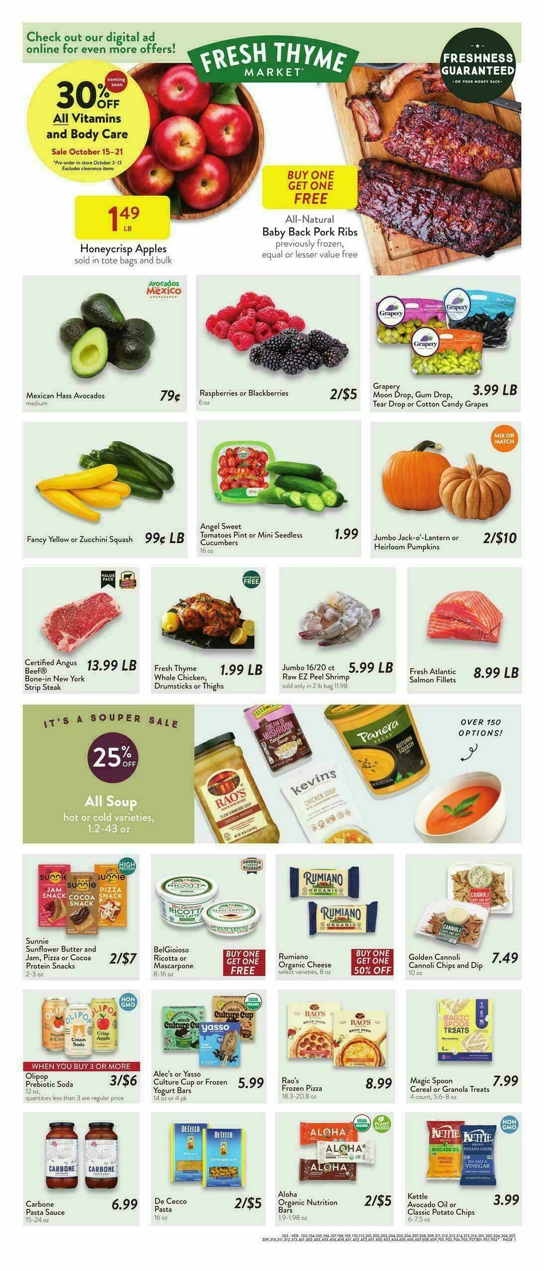 Fresh Thyme Farmers Market Weekly Ad from October 8