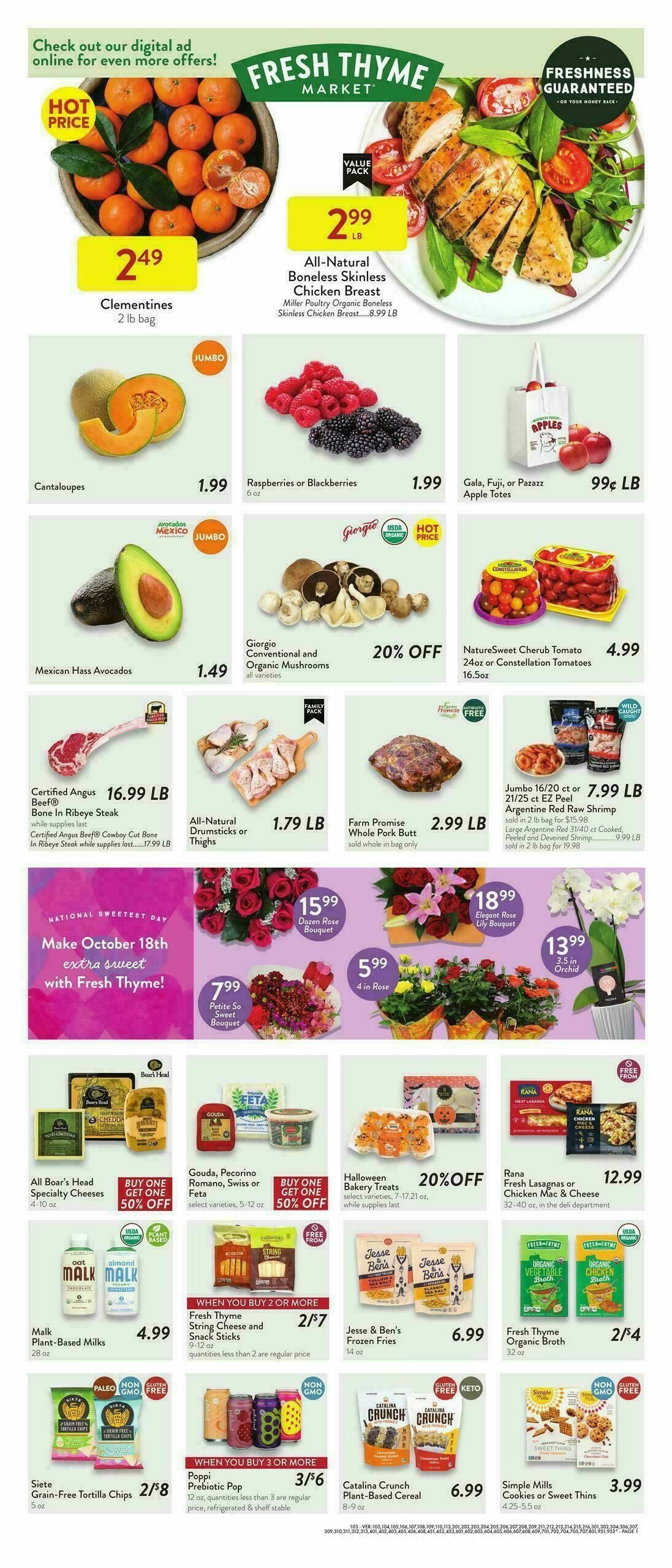 Fresh Thyme Farmers Market Weekly Ad from October 15