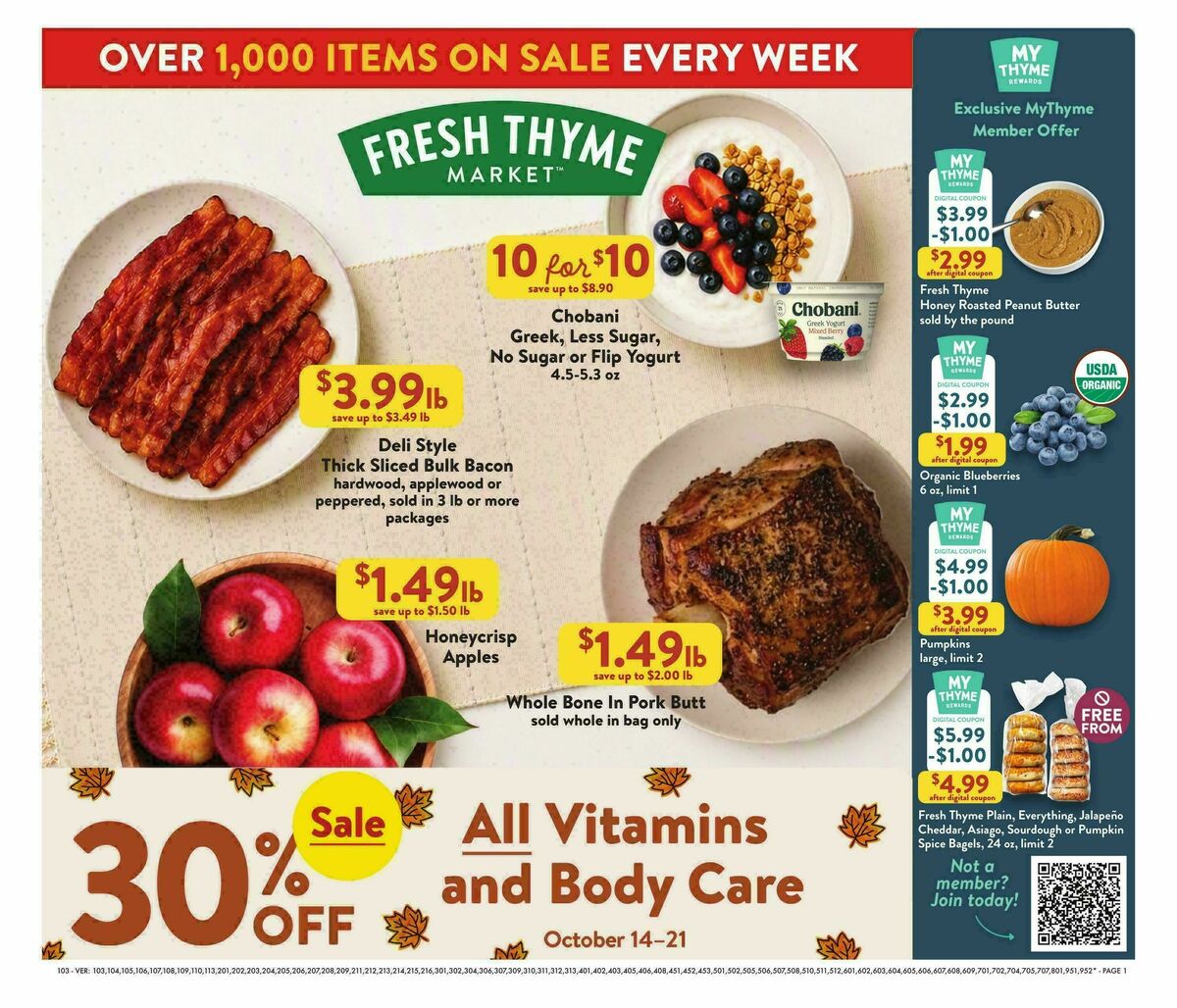 Fresh Thyme Farmers Market Weekly Ad from October 14