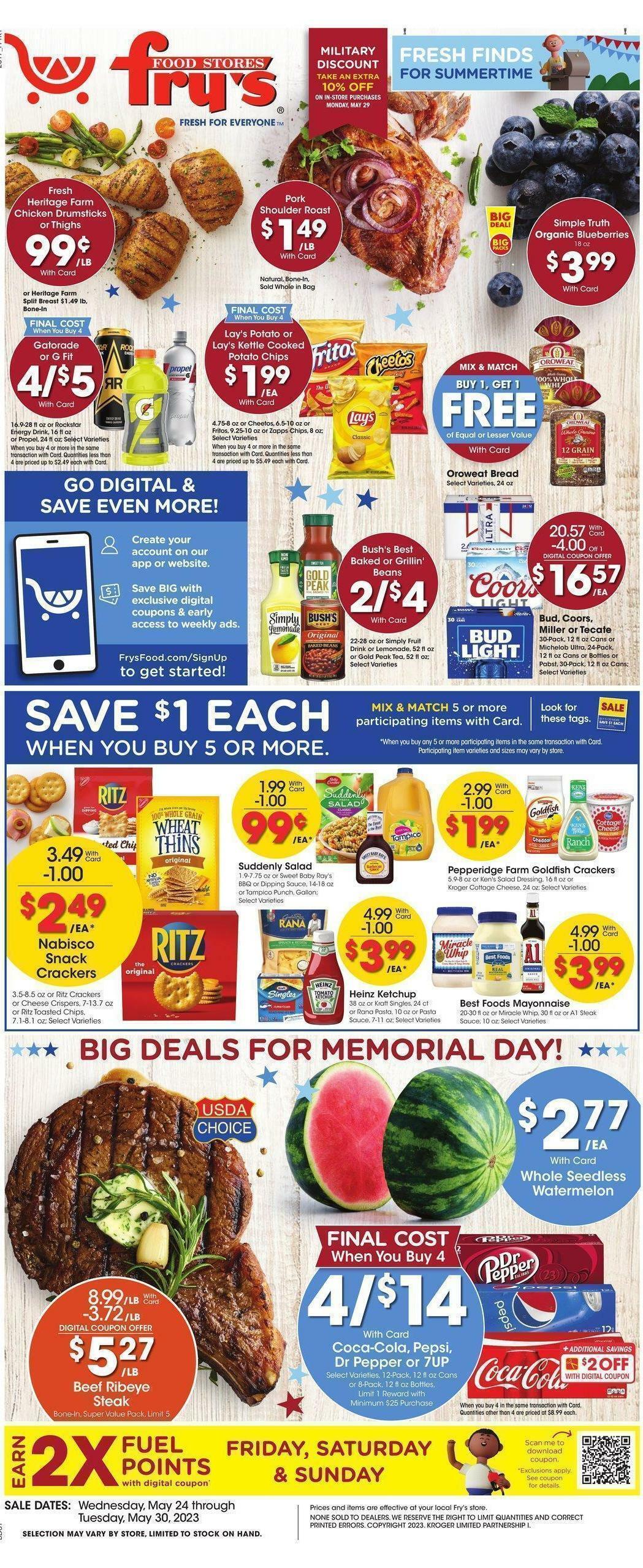 Fry's Food Weekly Ad from May 24