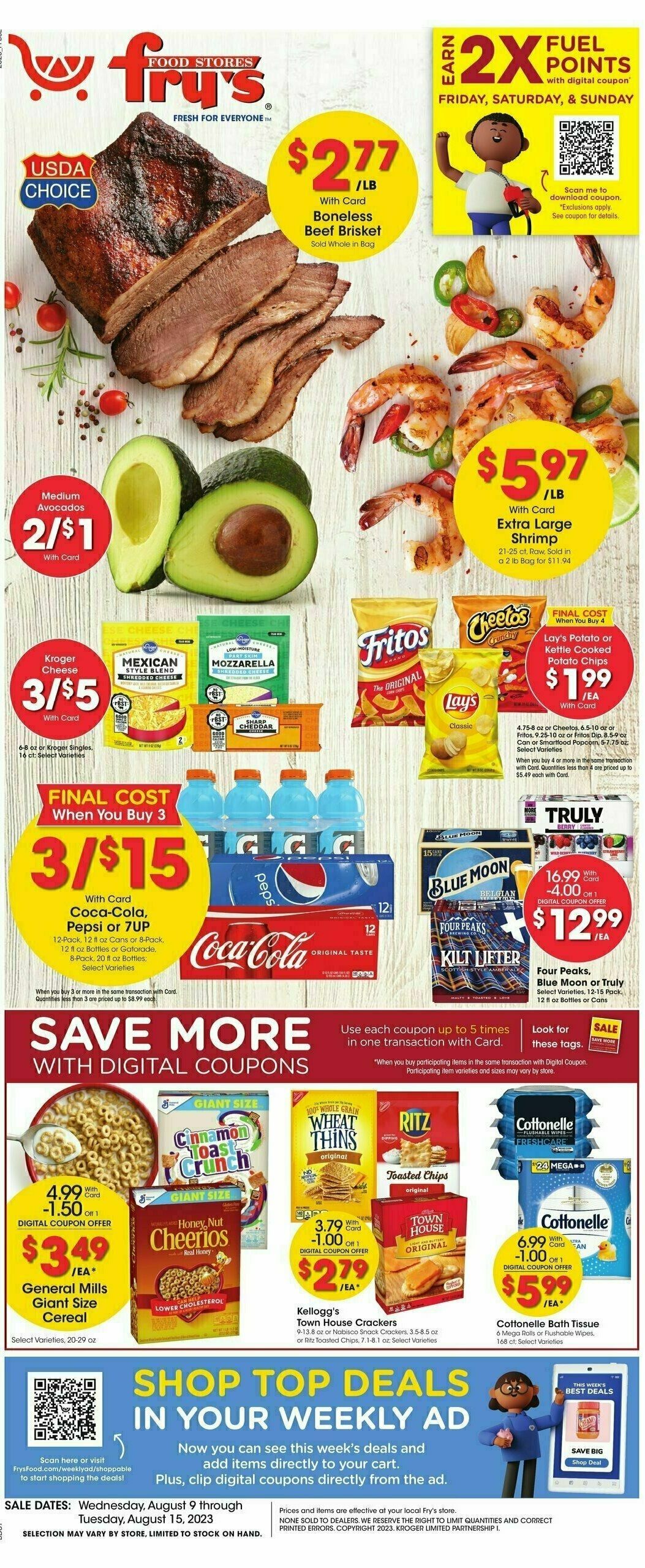 Fry's Food Weekly Ad from August 9