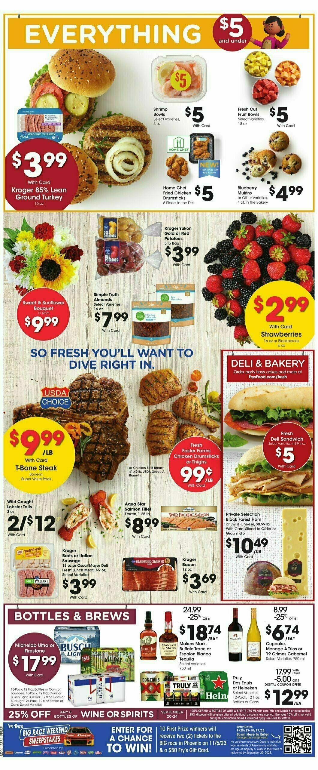 Fry's Food Weekly Ad from September 20