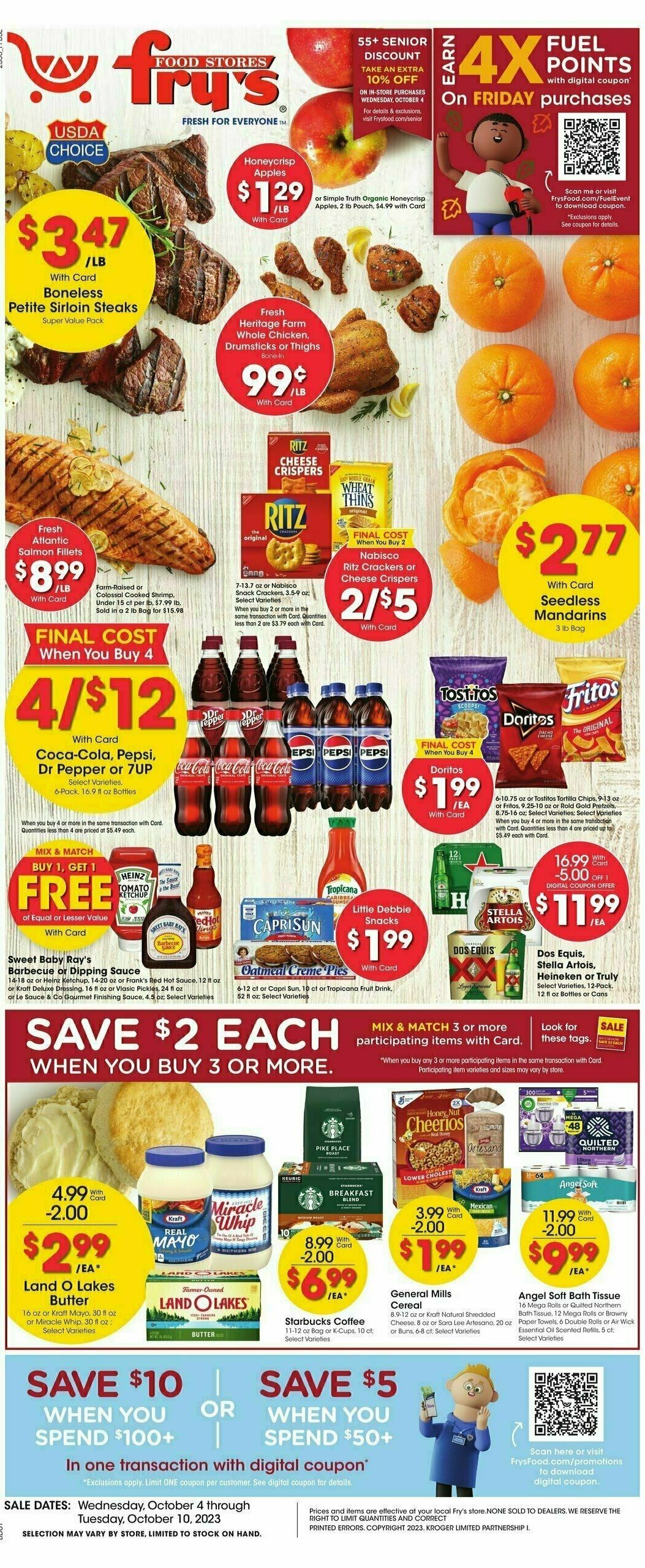 Fry's Food Weekly Ad from October 4