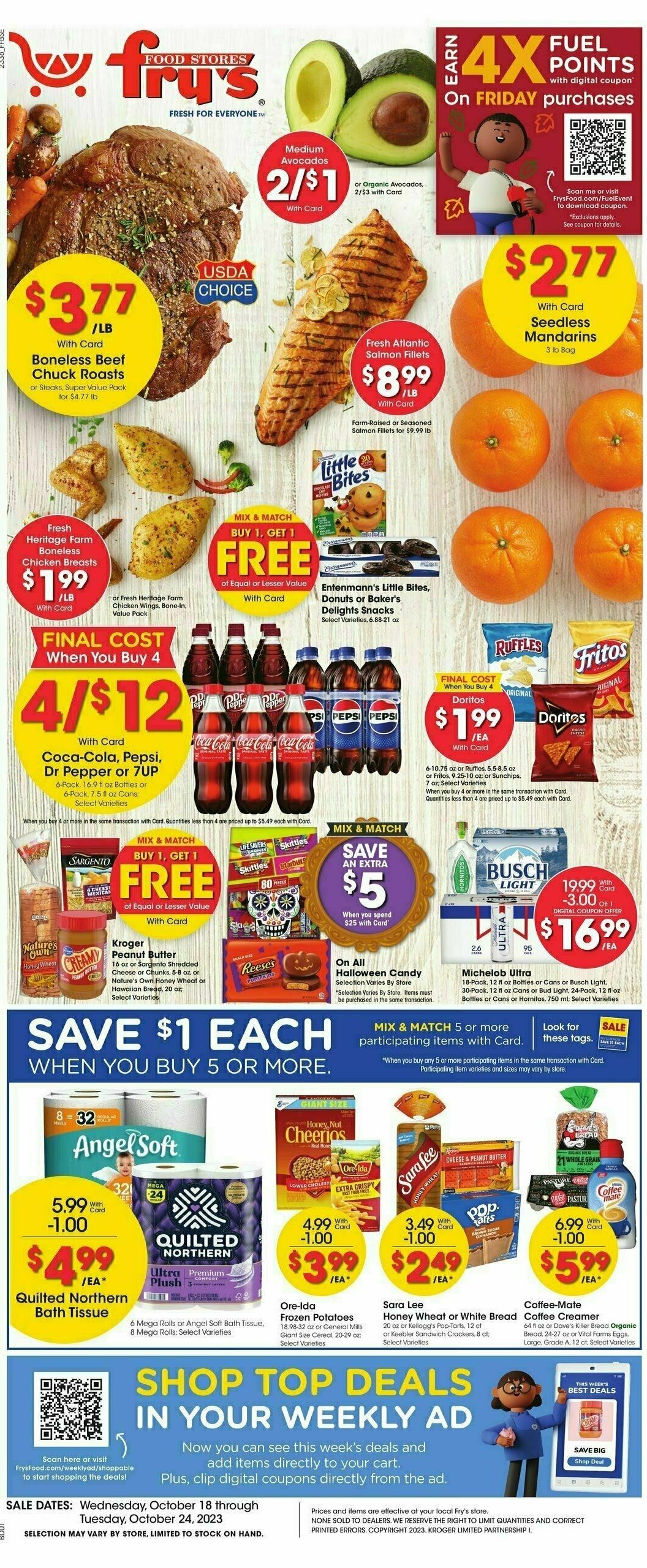 Fry's Food Weekly Ad from October 18
