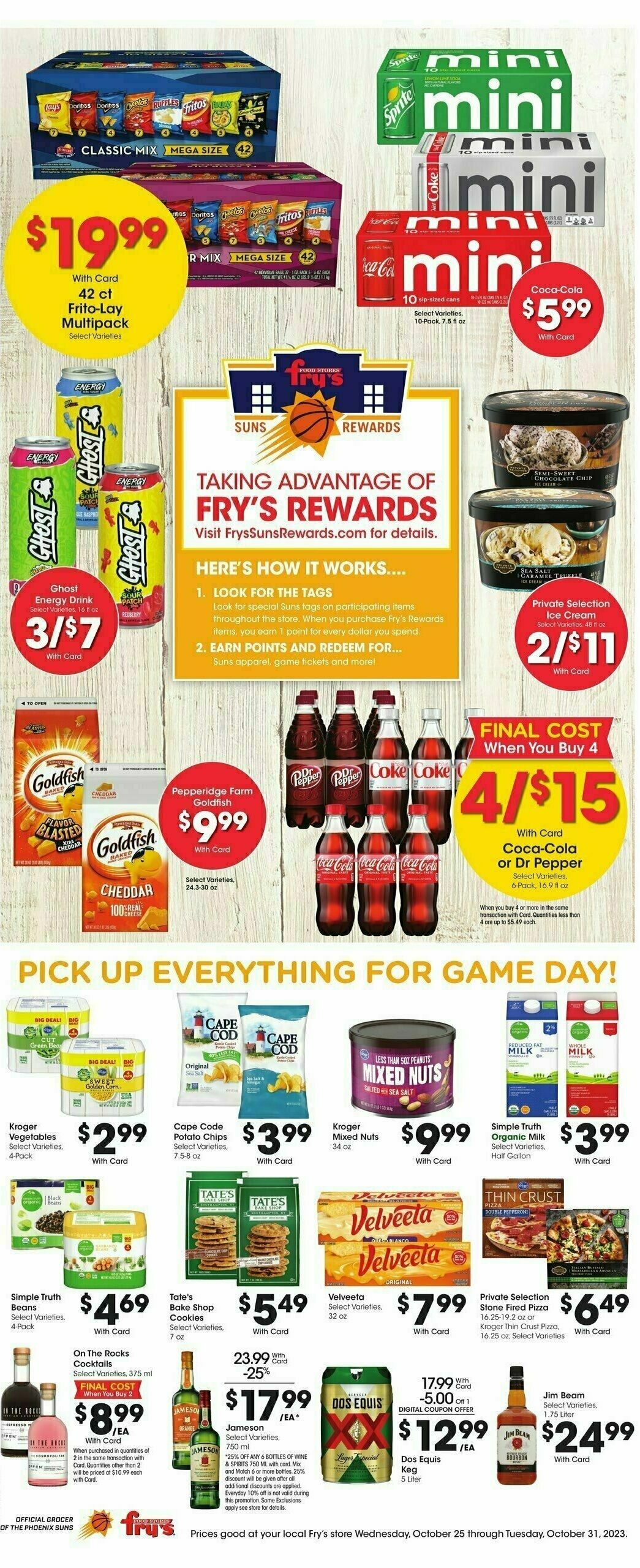 Fry's Food Weekly Ad from October 25