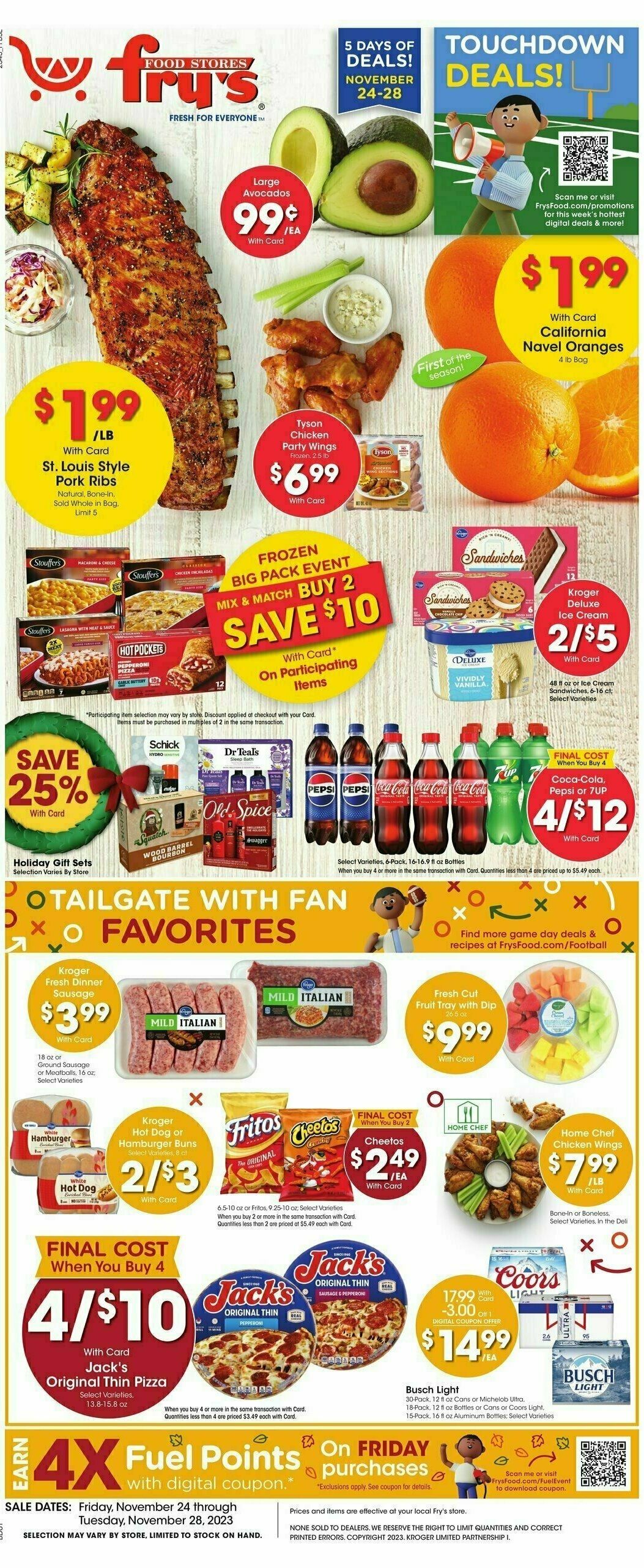 Fry's Food Weekly Ad from November 24