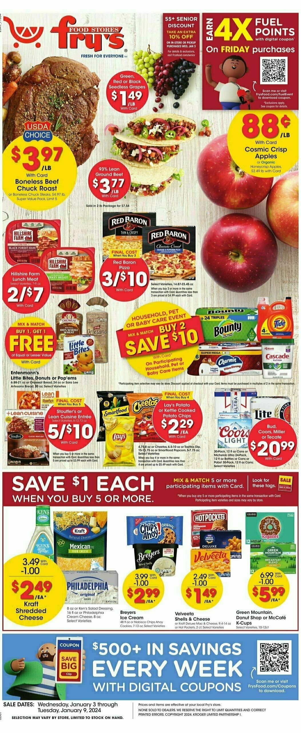 Fry's Food Weekly Ad from January 3