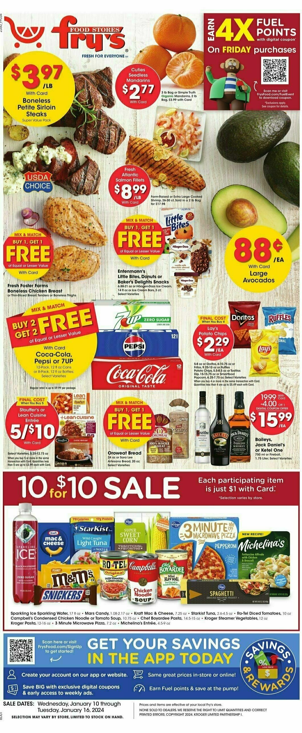 Fry's Food Weekly Ad from January 10