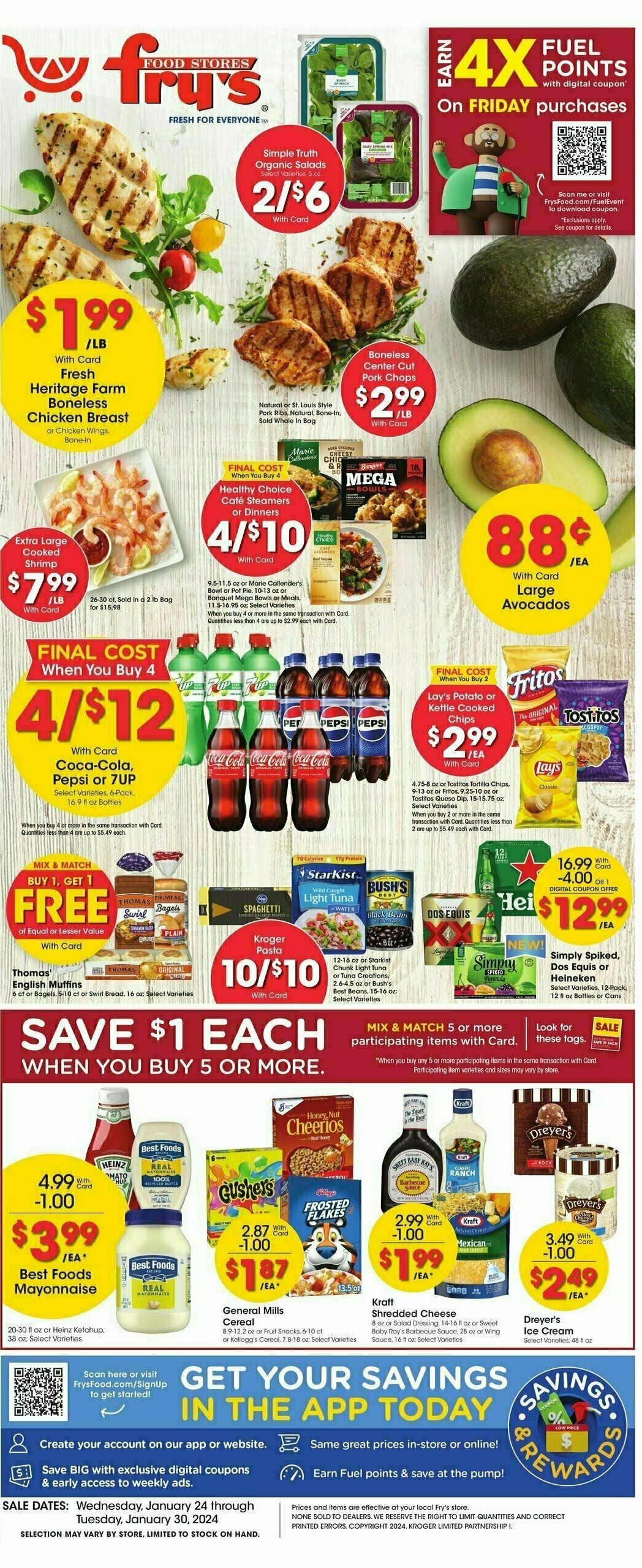 Fry's Food Weekly Ad from January 24