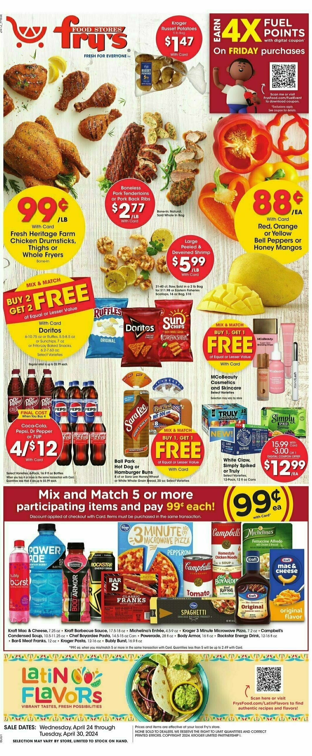 Fry's Food Weekly Ad from April 24