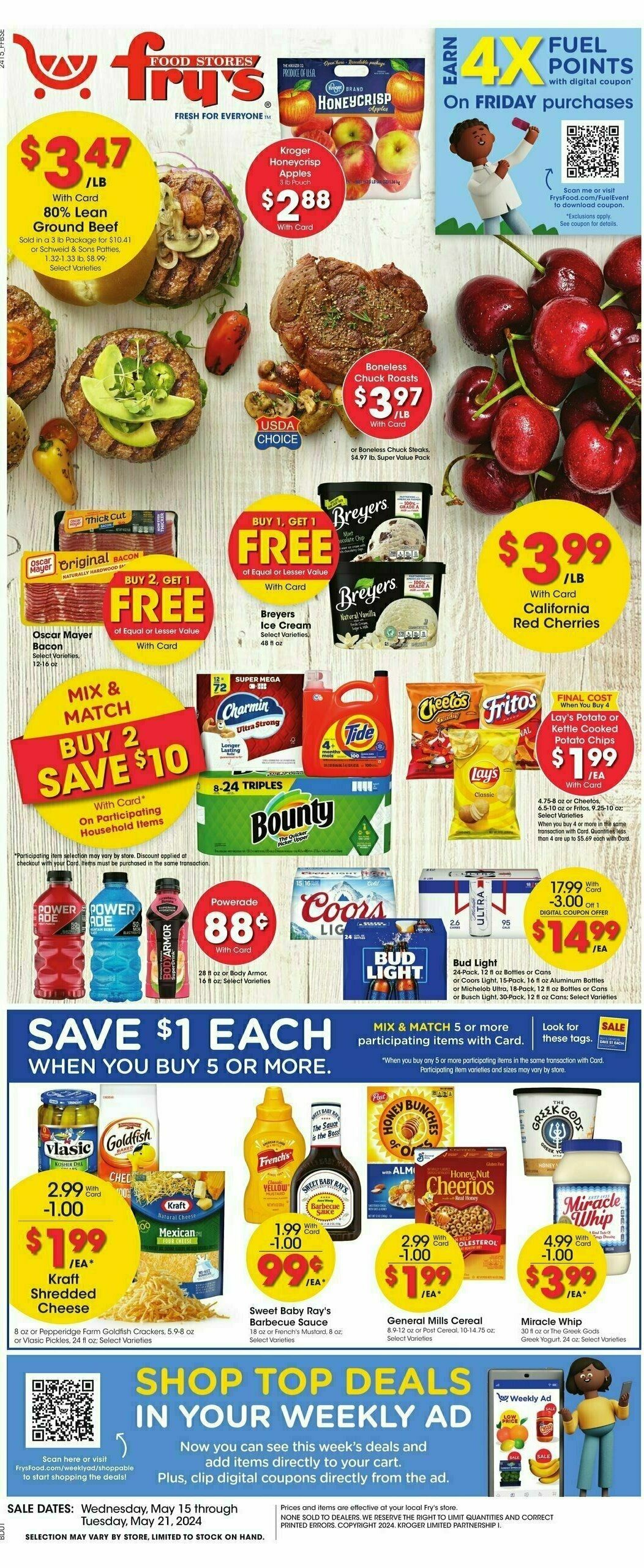 Fry's Food Weekly Ad from May 15