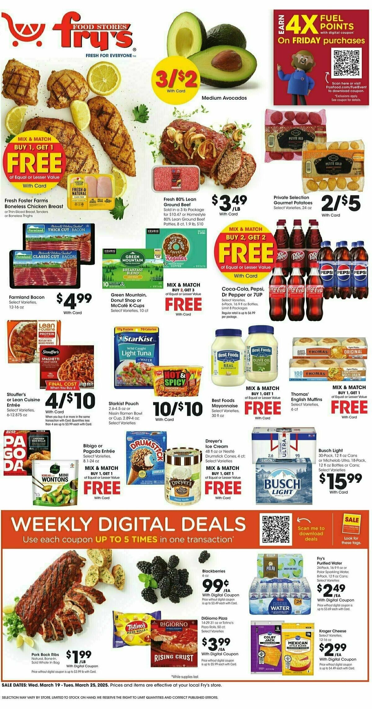Fry's Food Weekly Ad from March 19