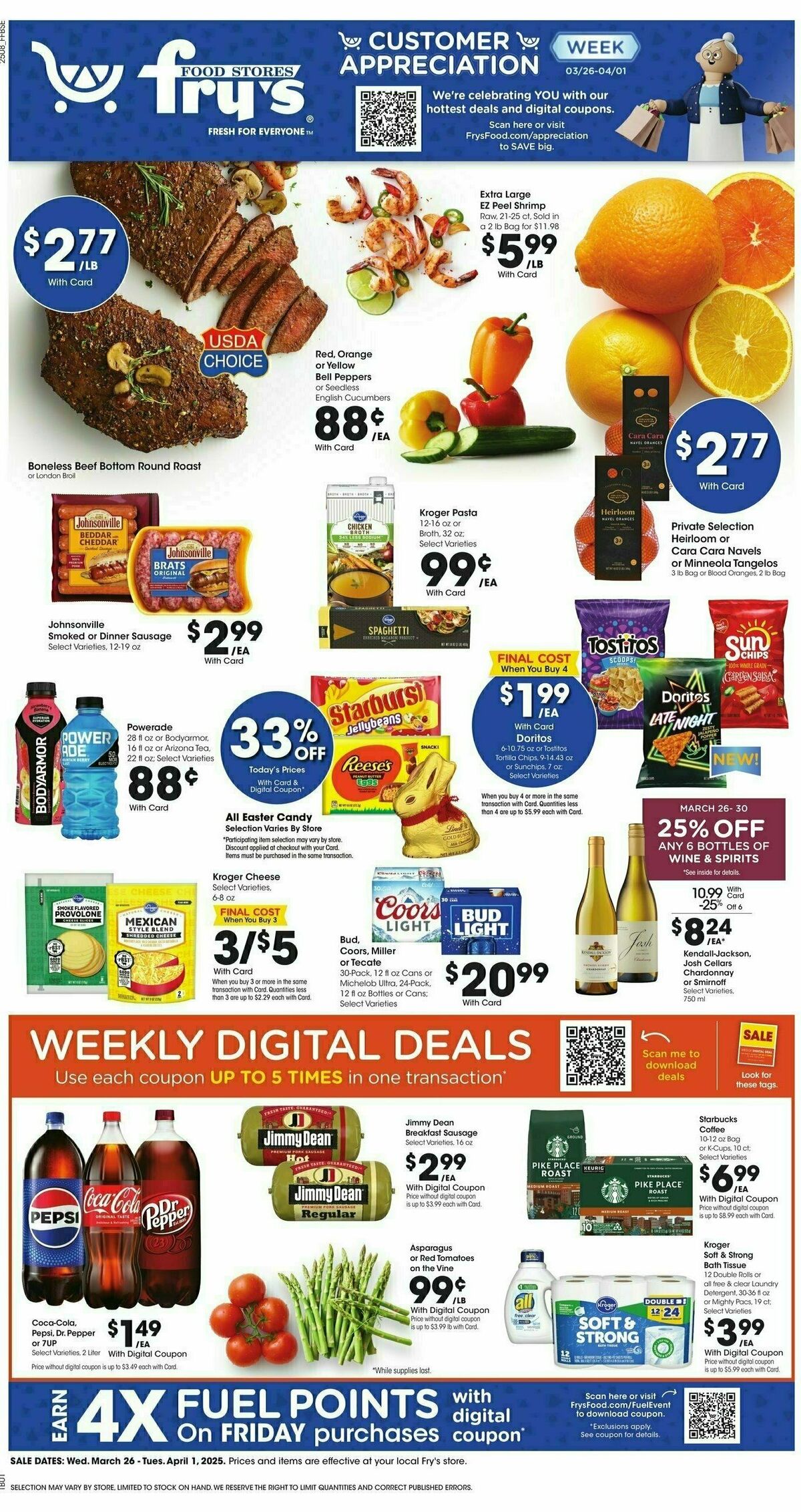 Fry's Food Weekly Ad from March 26