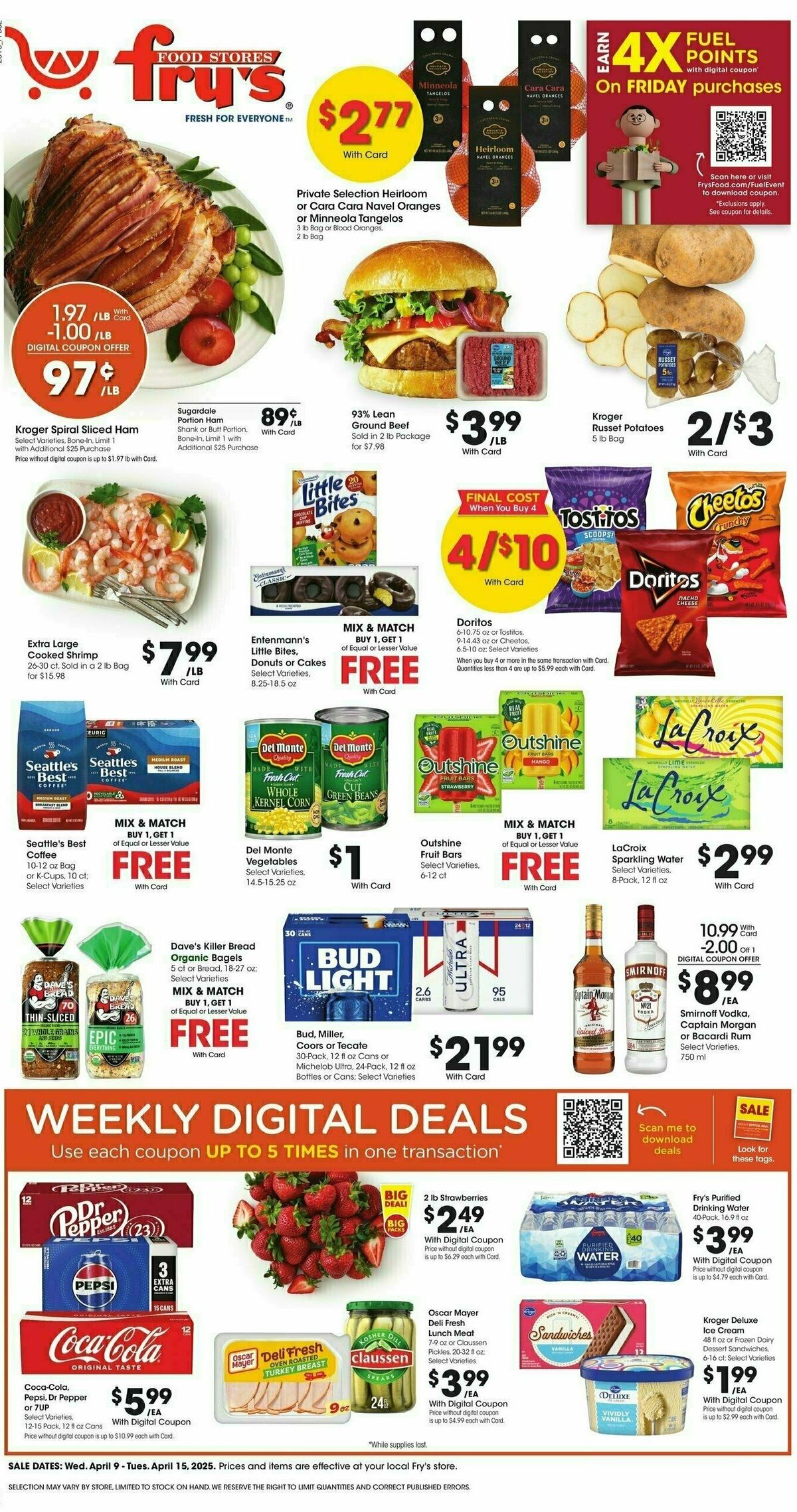Fry's Food Weekly Ad from April 9