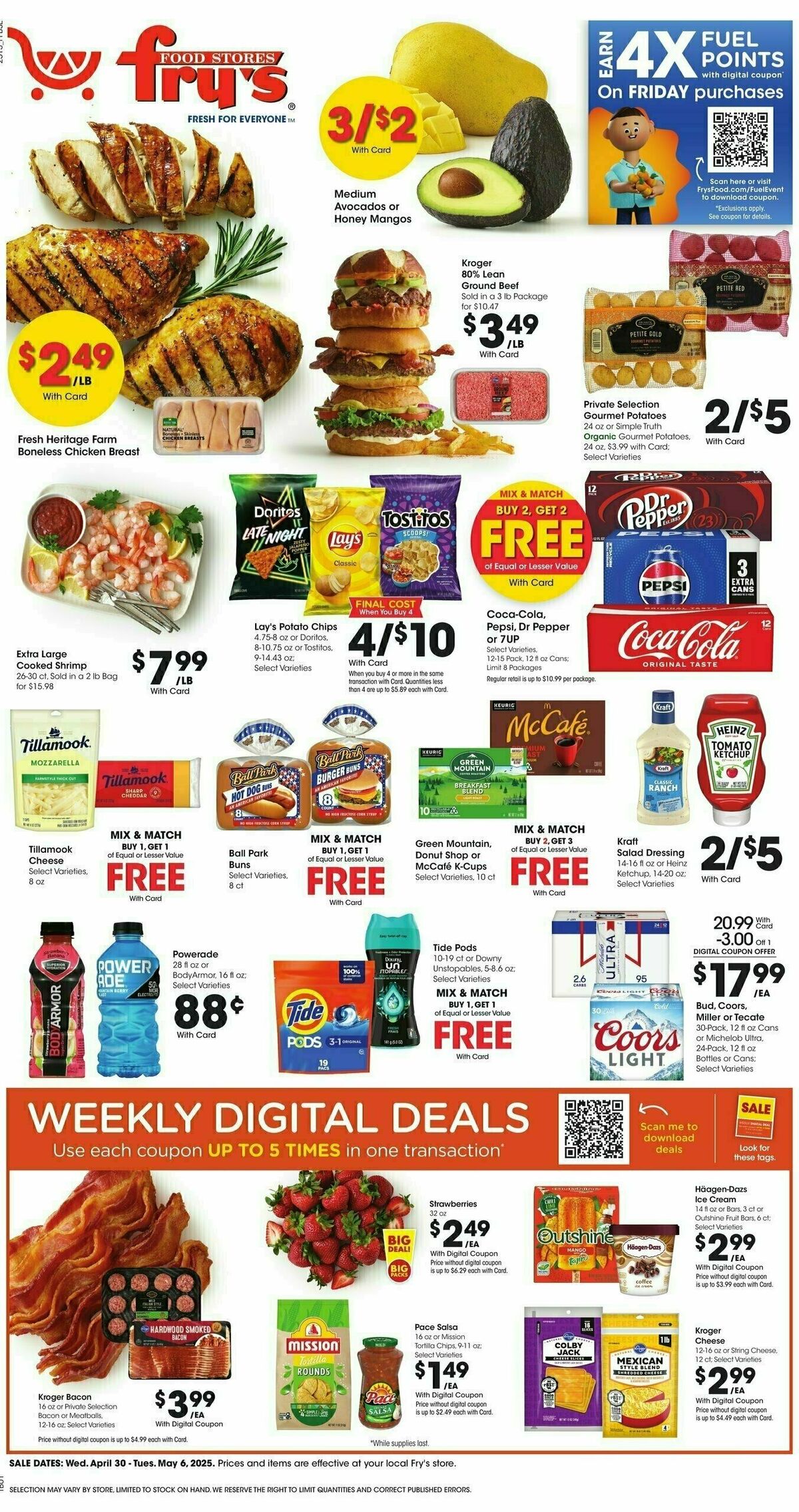 Fry's Food Weekly Ad from April 30