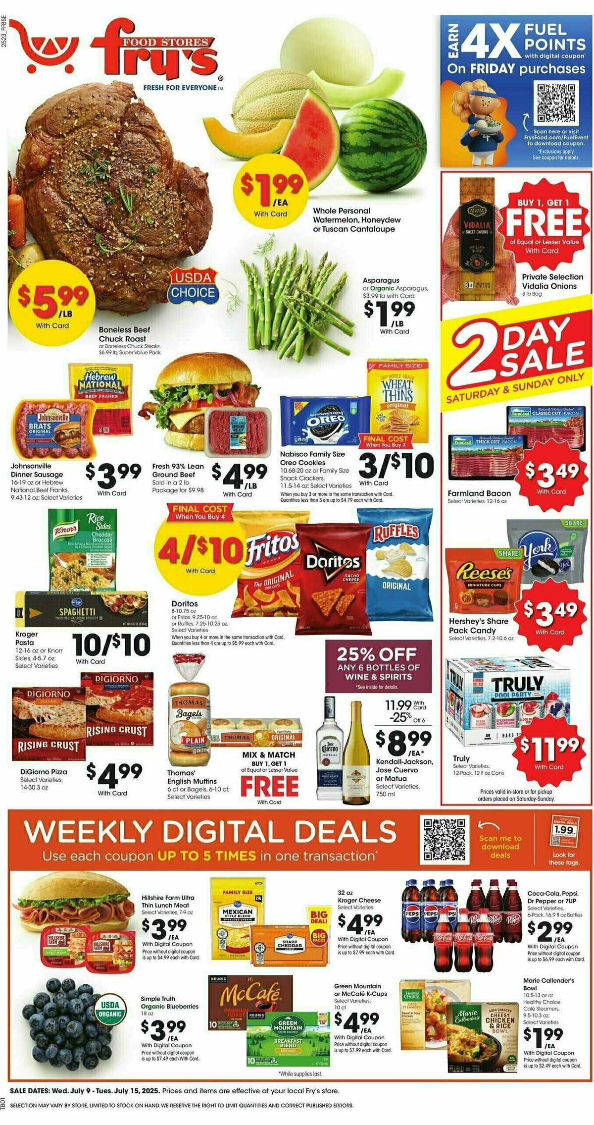 Fry's Food Weekly Ad from July 9