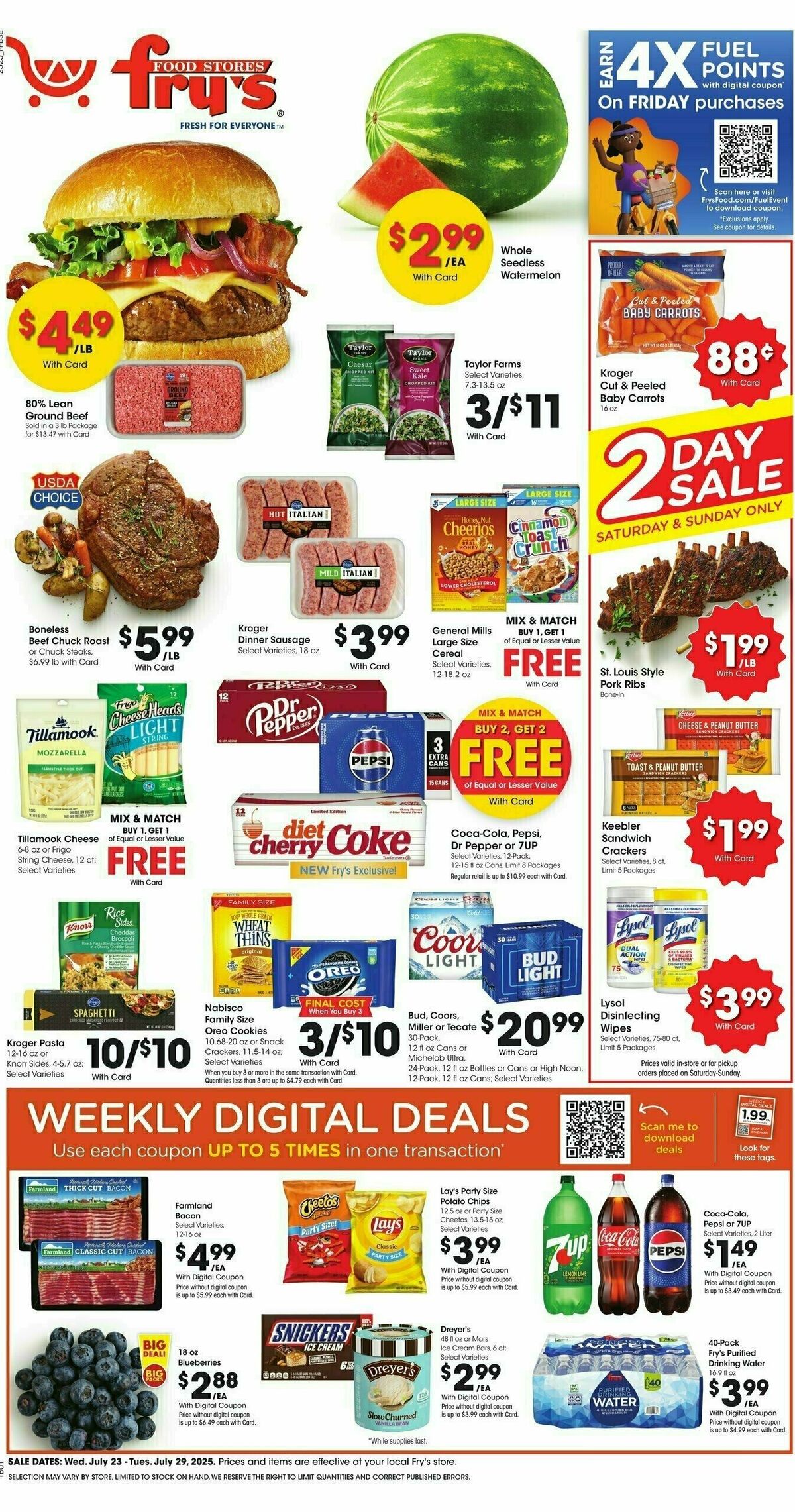 Fry's Food Weekly Ad from July 23