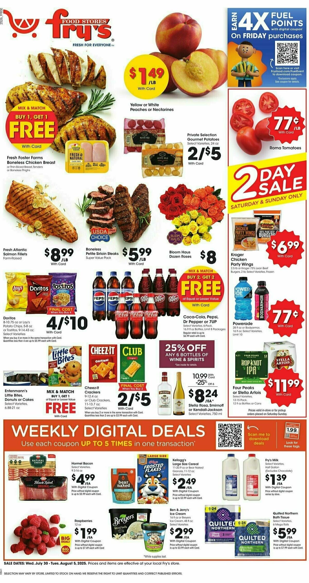 Fry's Food Weekly Ad from July 30