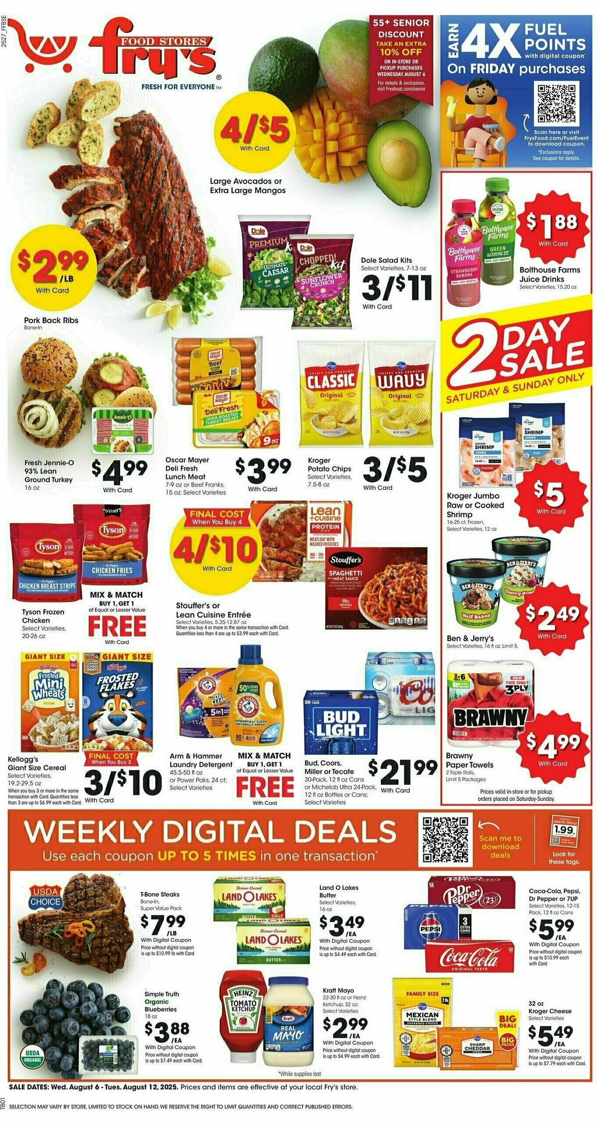 Fry's Food Weekly Ad from August 6