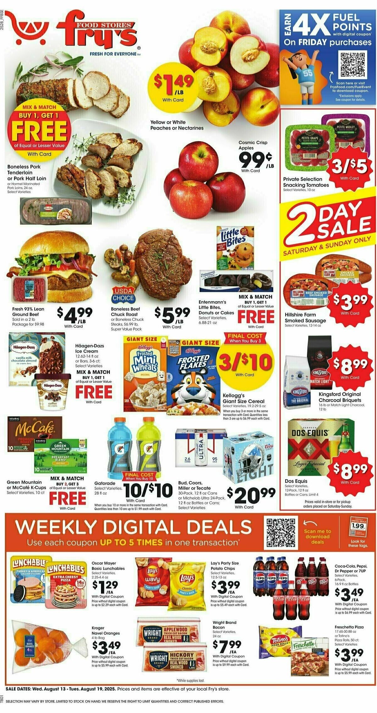 Fry's Food Weekly Ad from August 13