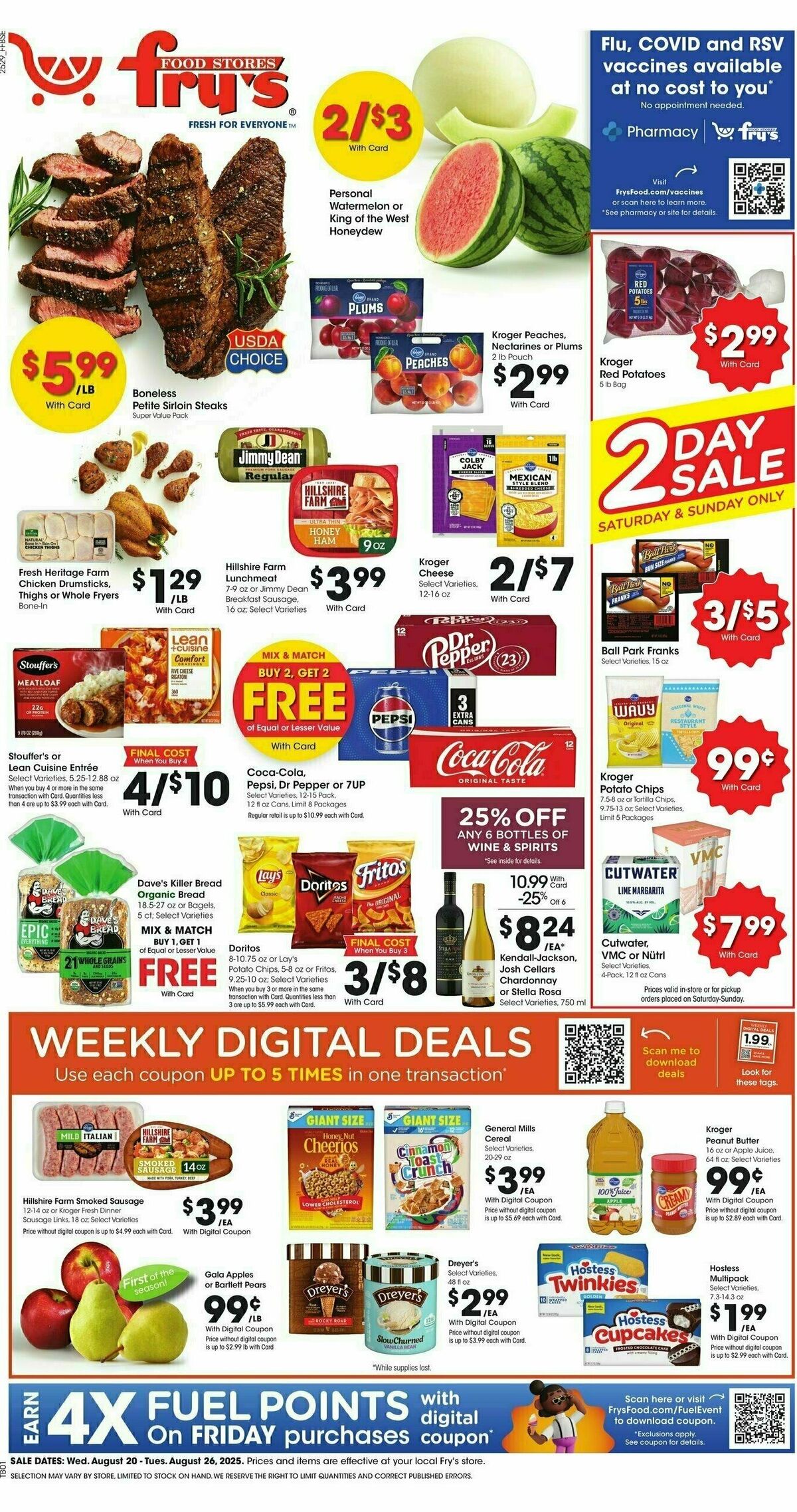 Fry's Food Weekly Ad from August 20
