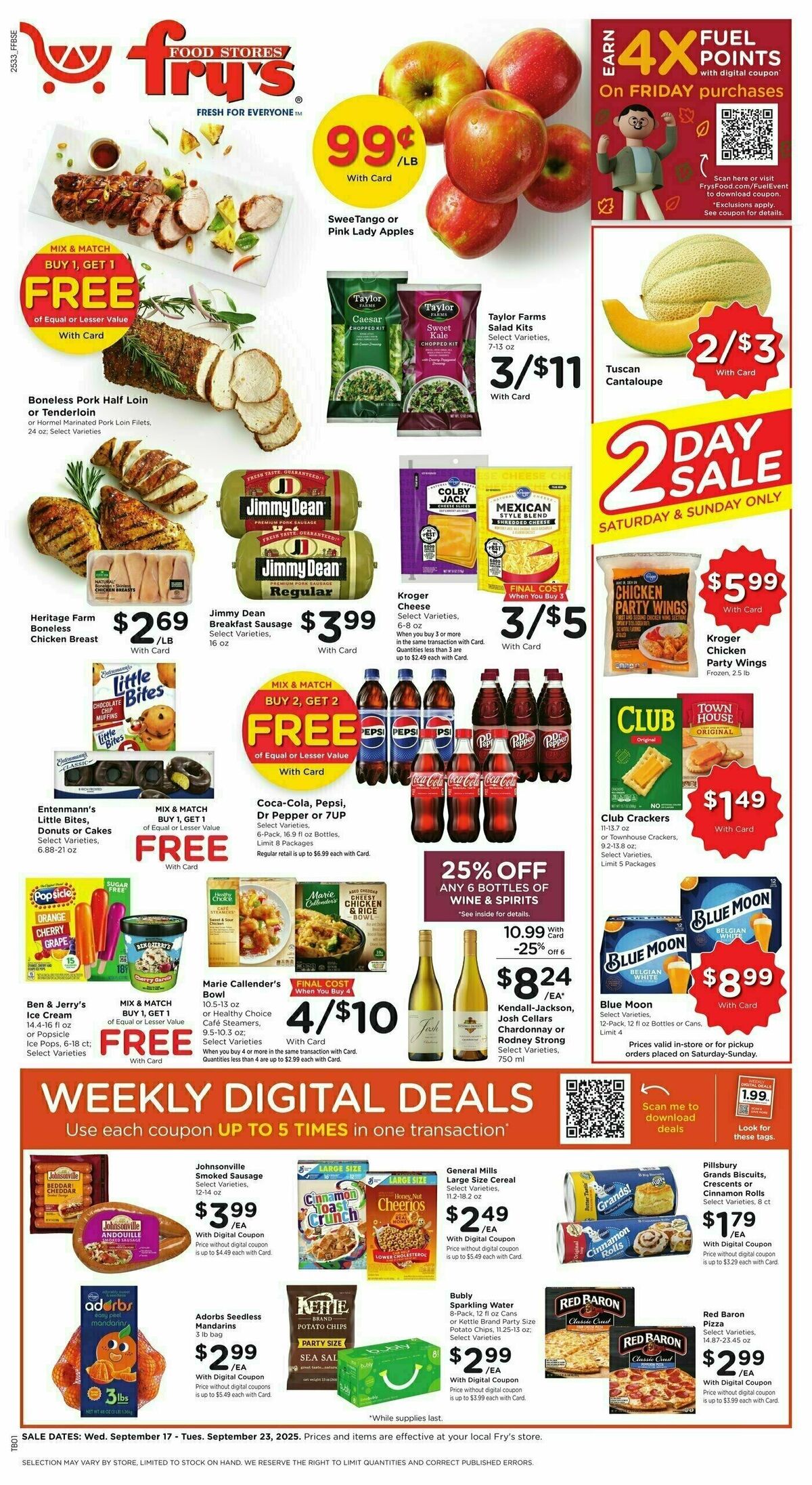 Fry's Food Weekly Ad from September 17