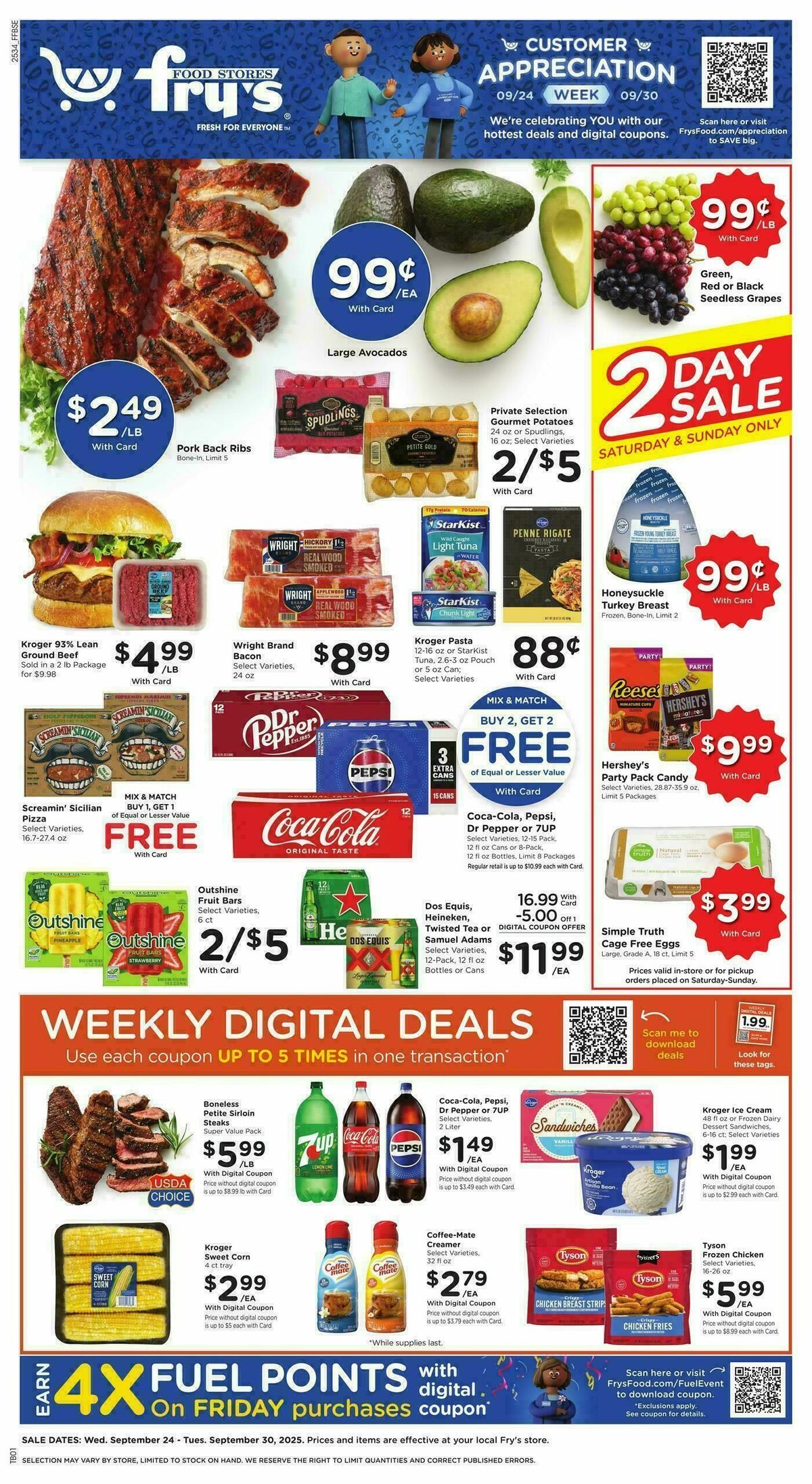 Fry's Food Weekly Ad from September 24