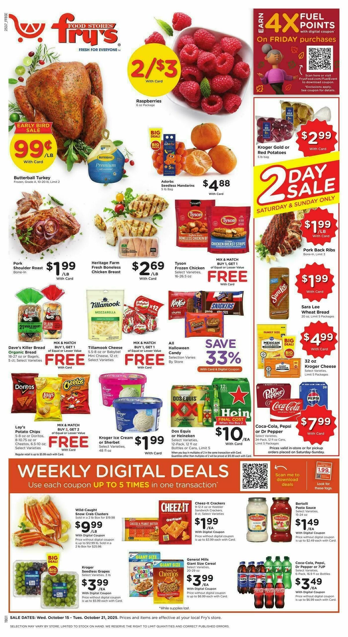 Fry's Food Weekly Ad from October 15